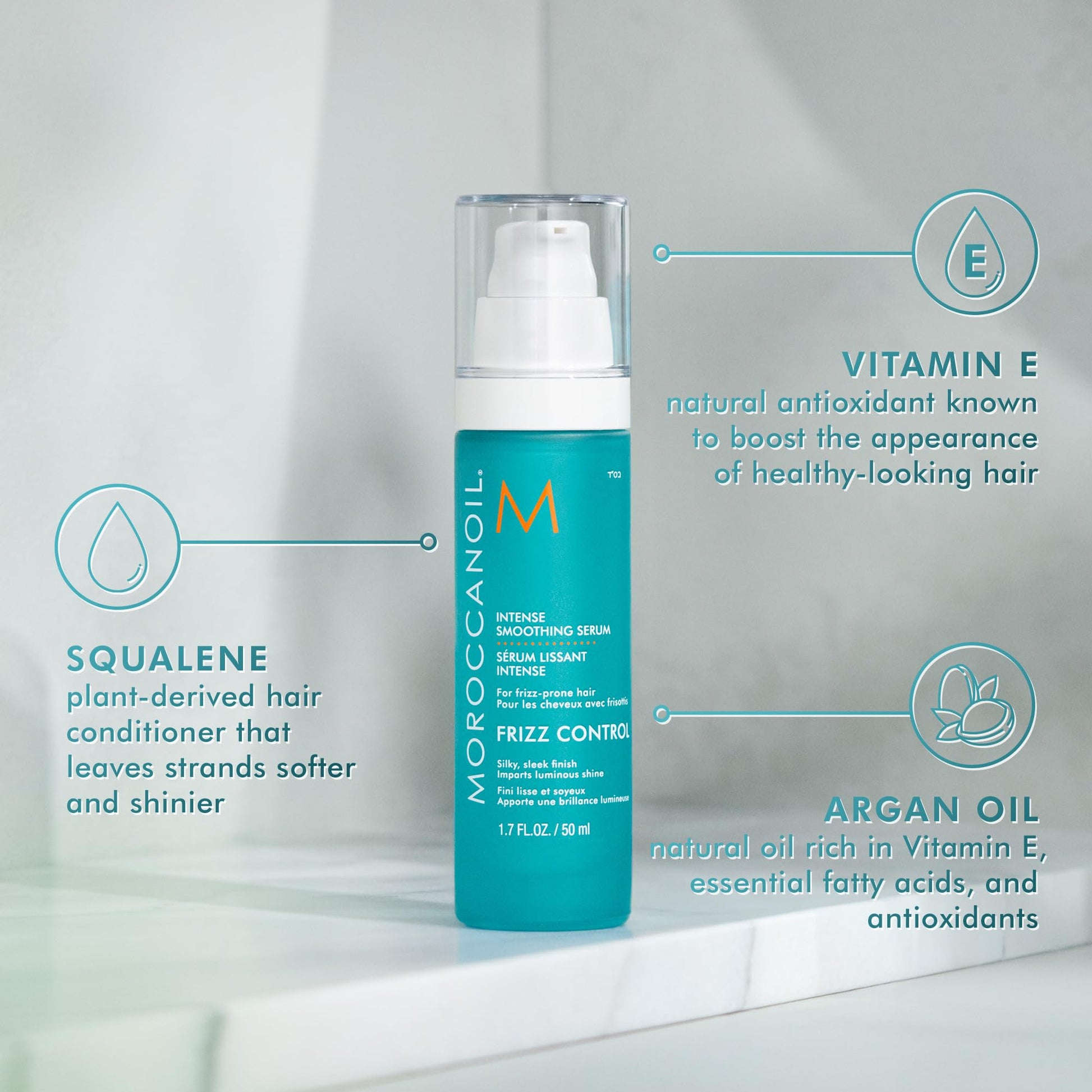 Dark Gray Moroccanoil Intense Smoothing Frizz Control Serum, 1.7 Fl. Oz.