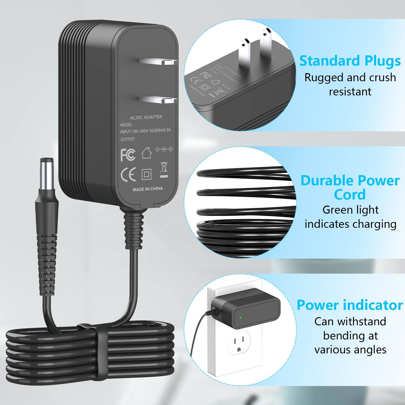 Light Gray IOKOFJOA 4.9V Charger for Andis Slimline Pro Hair & Beard Trimmer Compatible with Andis D-8 32400 32475 32810 32690 33785 32445 32485 32490 32680 Lithium-Ion Battery Hair Clipper Power Cord