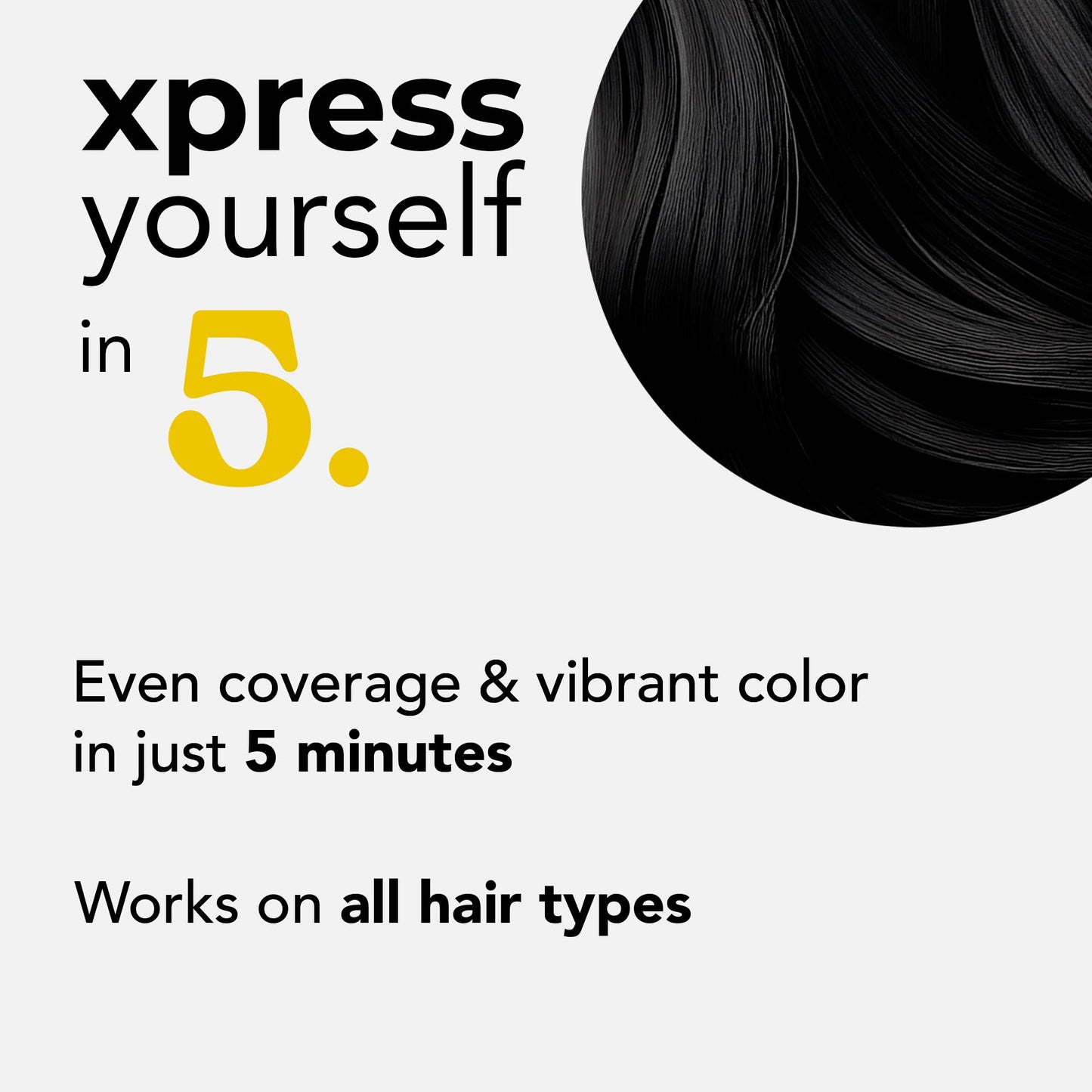 White Smoke Motions Xpress Permanent Hair Color Shampoo Natural Black – 5 Minute Color, Gray Coverage, Ammonia Free, Deep Shine Hair Dye Shampoo, 0.84 Oz