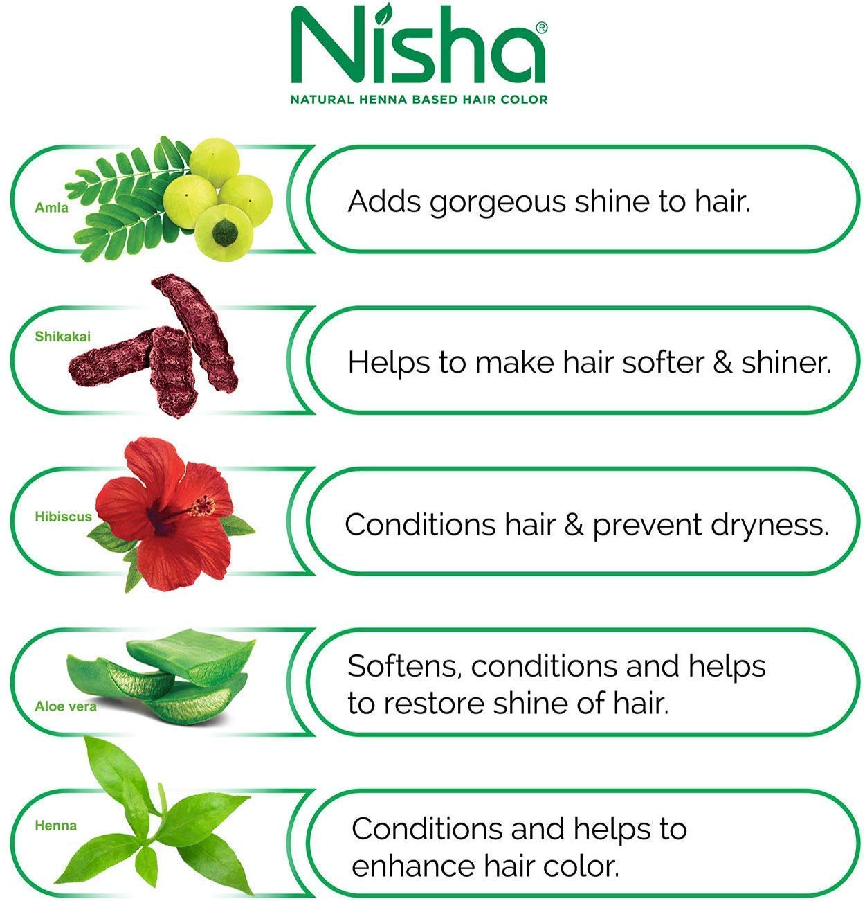 White Smoke Nisha Natural Henna Based Hair Color (Natural Black) 10GM Pack of 10