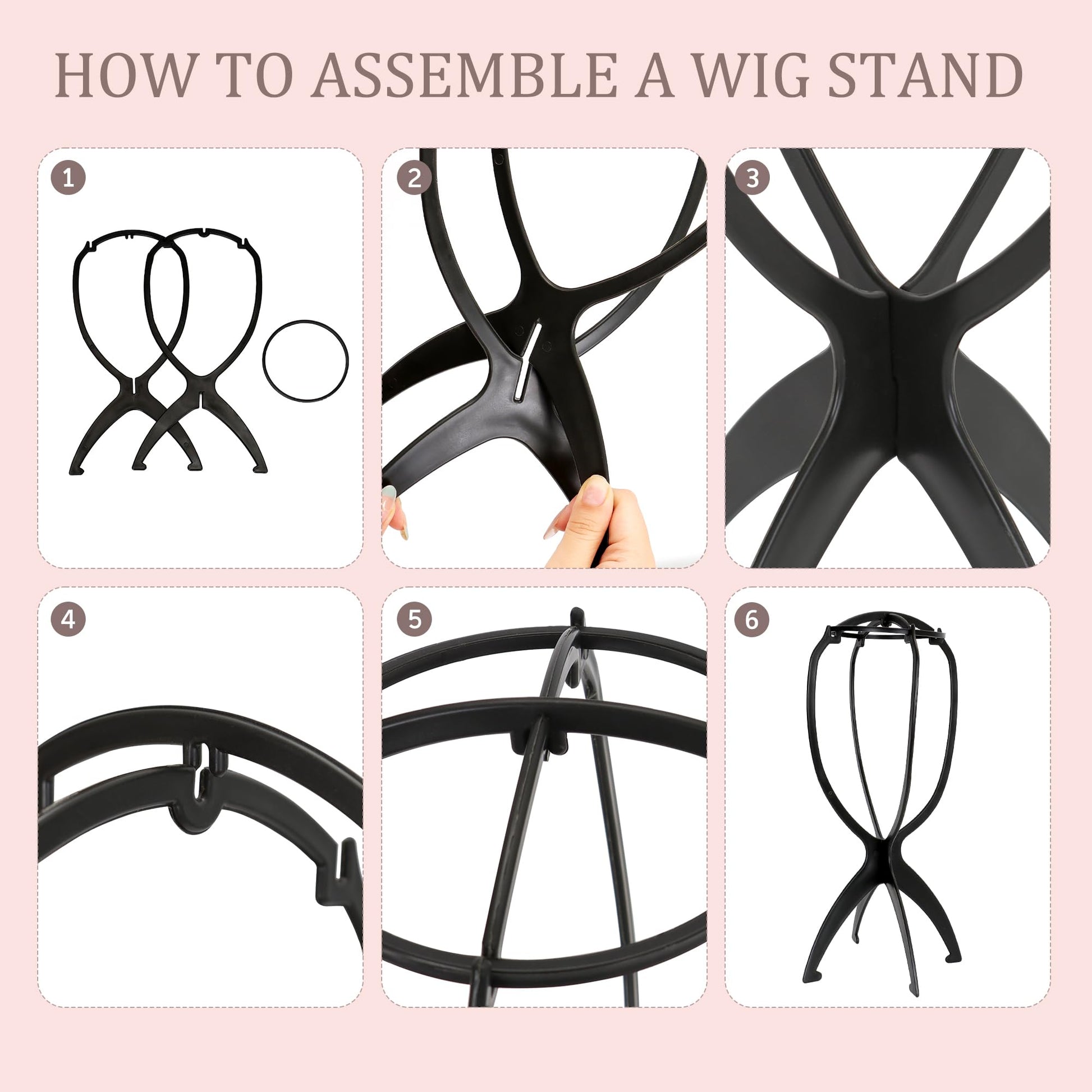 White Smoke Demides 22'' Canvas Wig Head with 61'' Adjustable Tripod Stand, Mannequin Head Set for Styling, Display – Includes Caps, Elastic Bands, Stand & Tool Kit for Beginners and Professionals