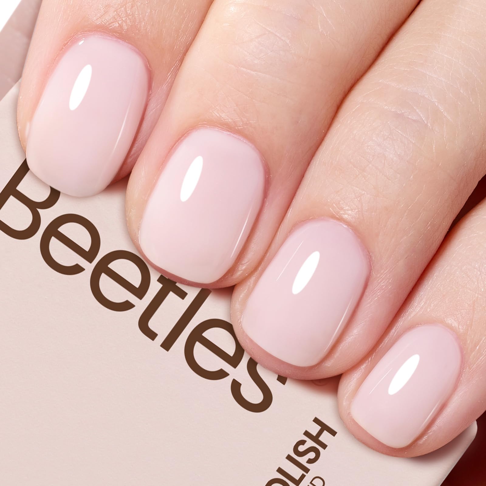 Light Gray Beetles Milky Pink Gel Nail Polish, 15ml Nude Pink Jelly Neutral Color Polish Set Translucent Sheer Gel Nail Concealer Soak Off Uv LED Nail Lamp French Nail Art Gifts for Her Women
