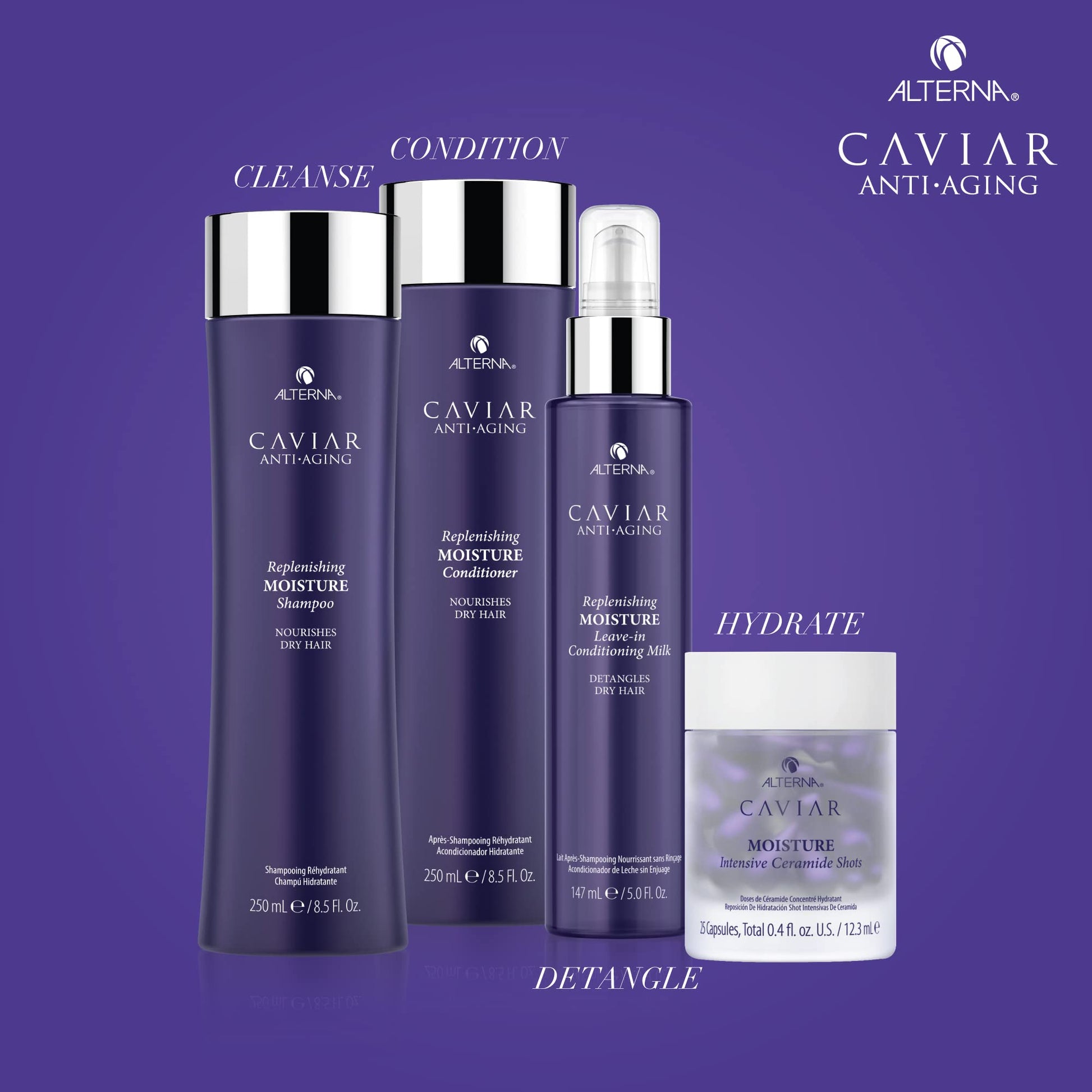 Dark Slate Blue Alterna Haircare CAVIAR Anti-Aging Replenishing Moisture Leave-in Conditioning Milk, 5 Fl Oz | Detangles Dry Hair | Sulfate Free, Paraben Free