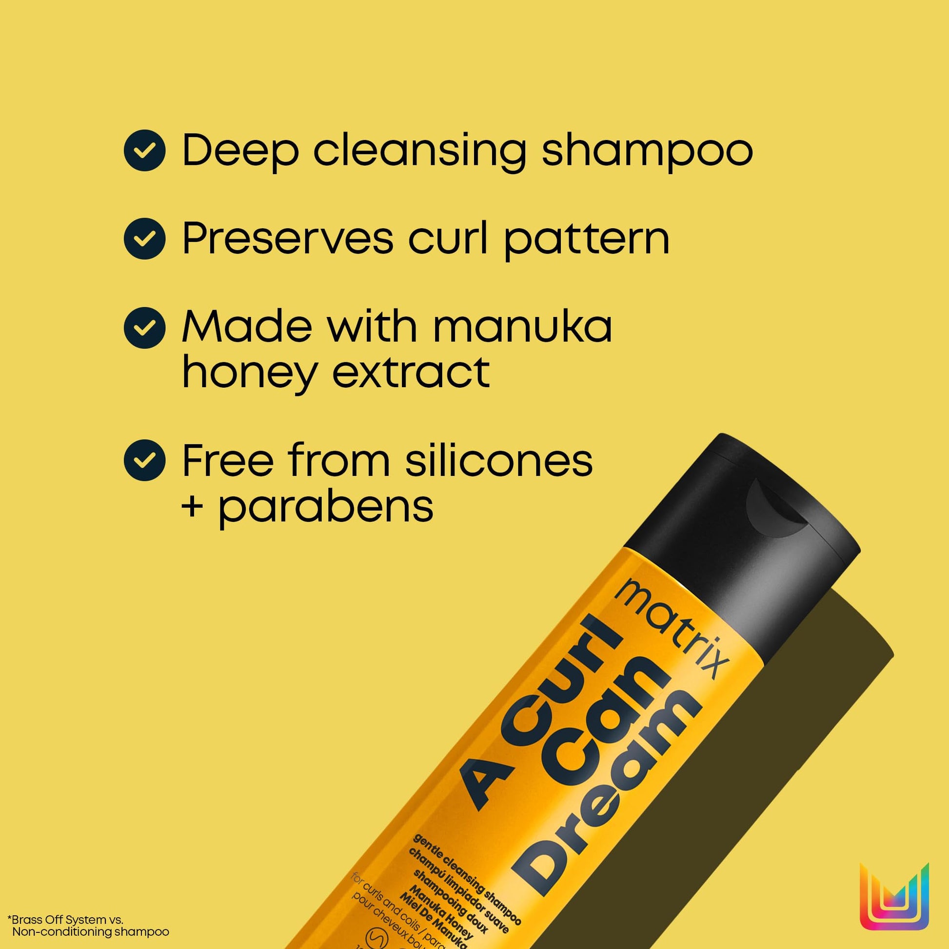 Light Goldenrod Matrix A Curl Can Dream Deep Cleansing Shampoo | Clarifying| Preserves Curl Pattern, Removes Build Up | For Curly & Coily Hair | Silicone & Paraben Free | With Manuka Honey Extract | 10.1 Fl. Oz.