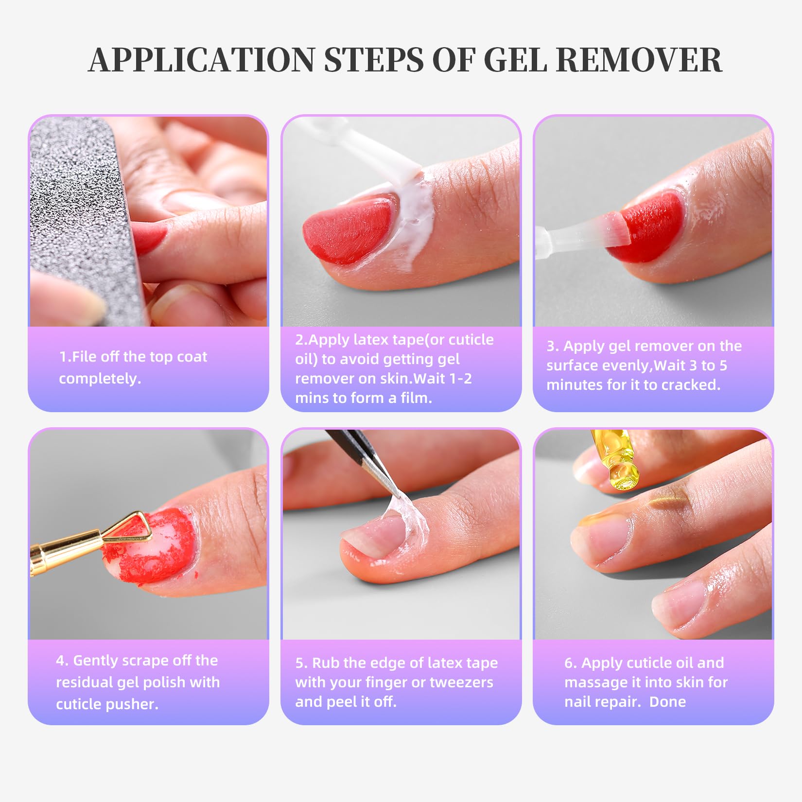 White Smoke Gel Polish Remover, Cuticle Oil for Nails (10ml) & Pro-Tools, Fast-Acting Gel Nail Remover (15ml) Works in 2-5 Mins, No Soak for Salon-Quality At-Home Manicure, Gentle Formula with Moisturizing Care