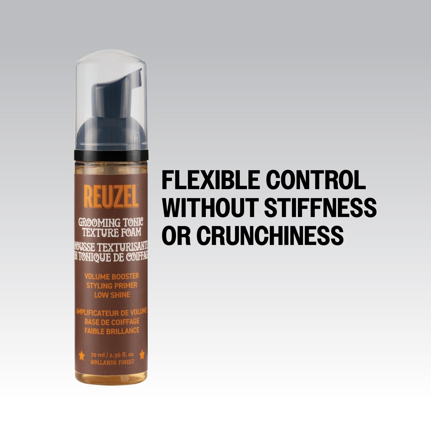 White Smoke REUZEL Grooming Tonic Texture Foam, Styling Booster with Low Shine and Great Styling Power - 2.36 fl. oz