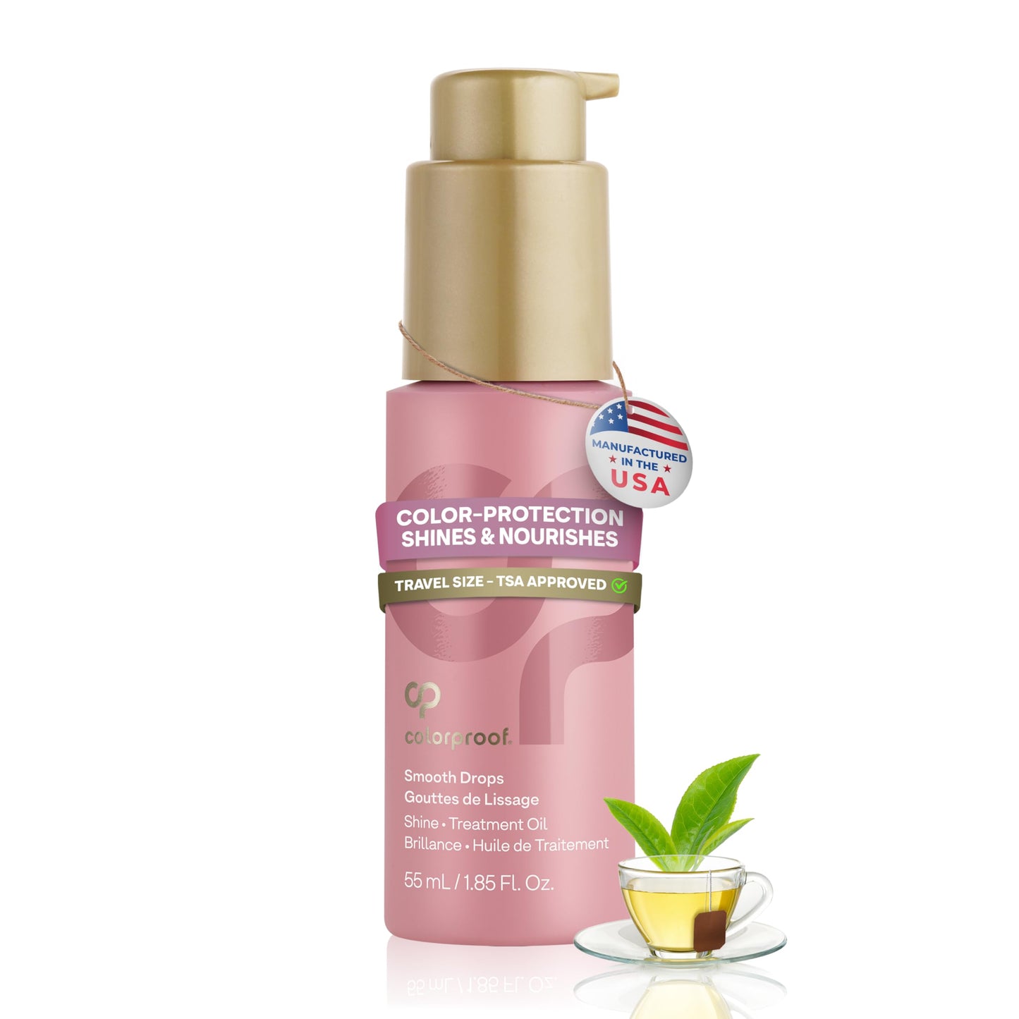 White Smoke Colorproof Smooth Drops 1.86 Fl. Oz. Clear, Non-Greasy Anti-Frizz Hair Drops with a Frizz Elimination and Humidity-Resistant Formula, and Color Protection, White Tea Scent