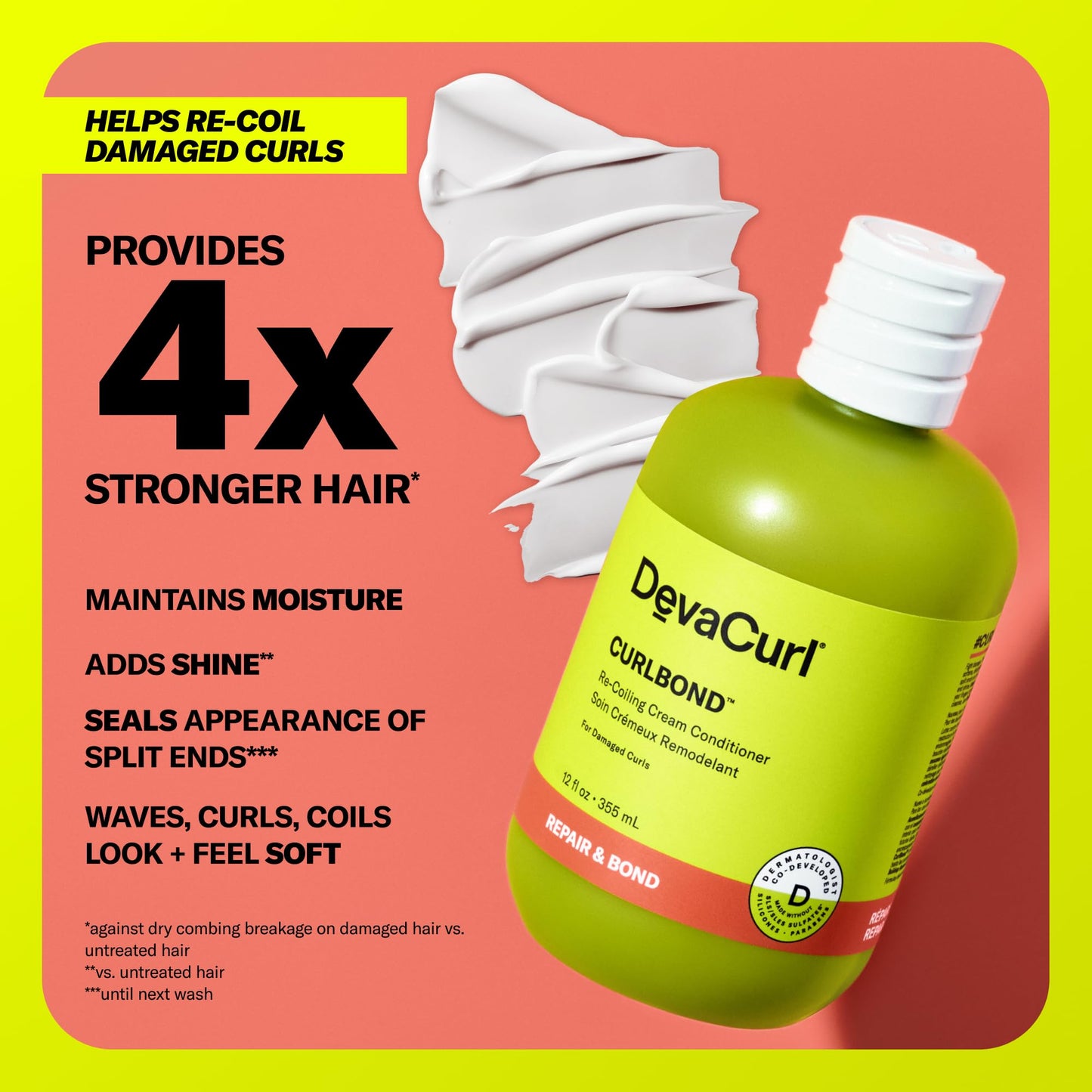 Salmon DevaCurl CurlBond Re-Coiling Cream Conditioner, 3 fl. oz.