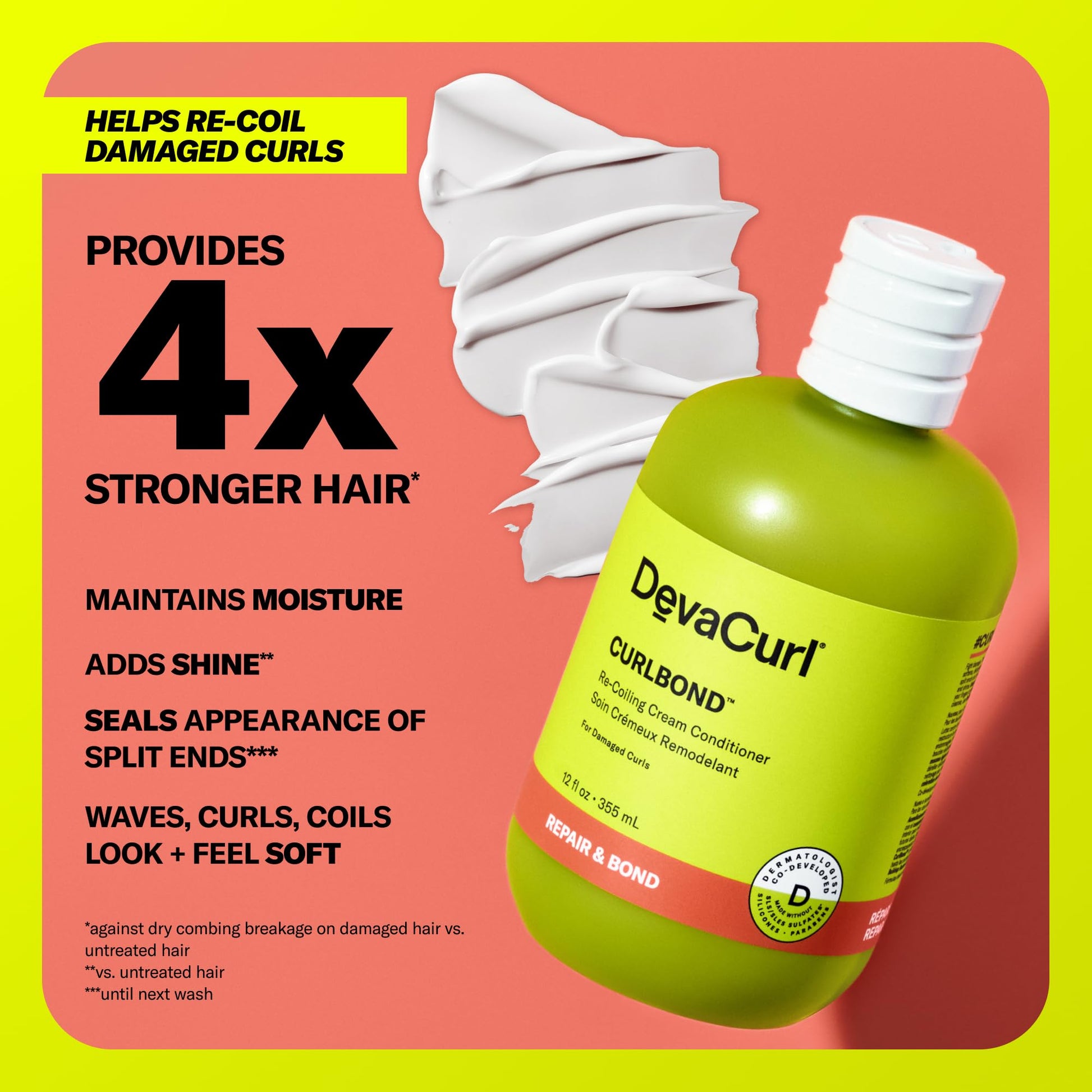 Salmon DevaCurl CurlBond Re-Coiling Cream Conditioner, 3 fl. oz.