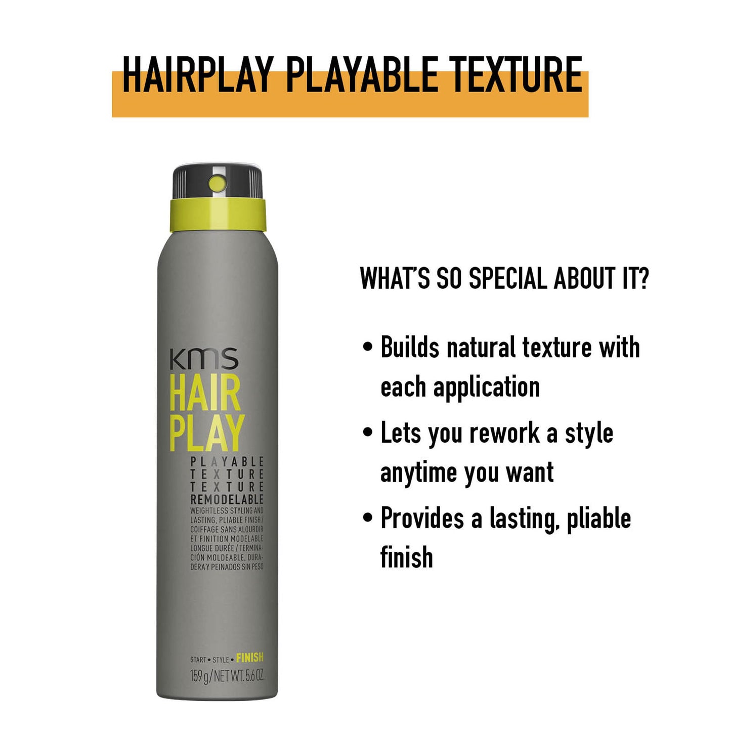 White Smoke KMS HAIRPLAY Playable Texture, 5.6 Oz