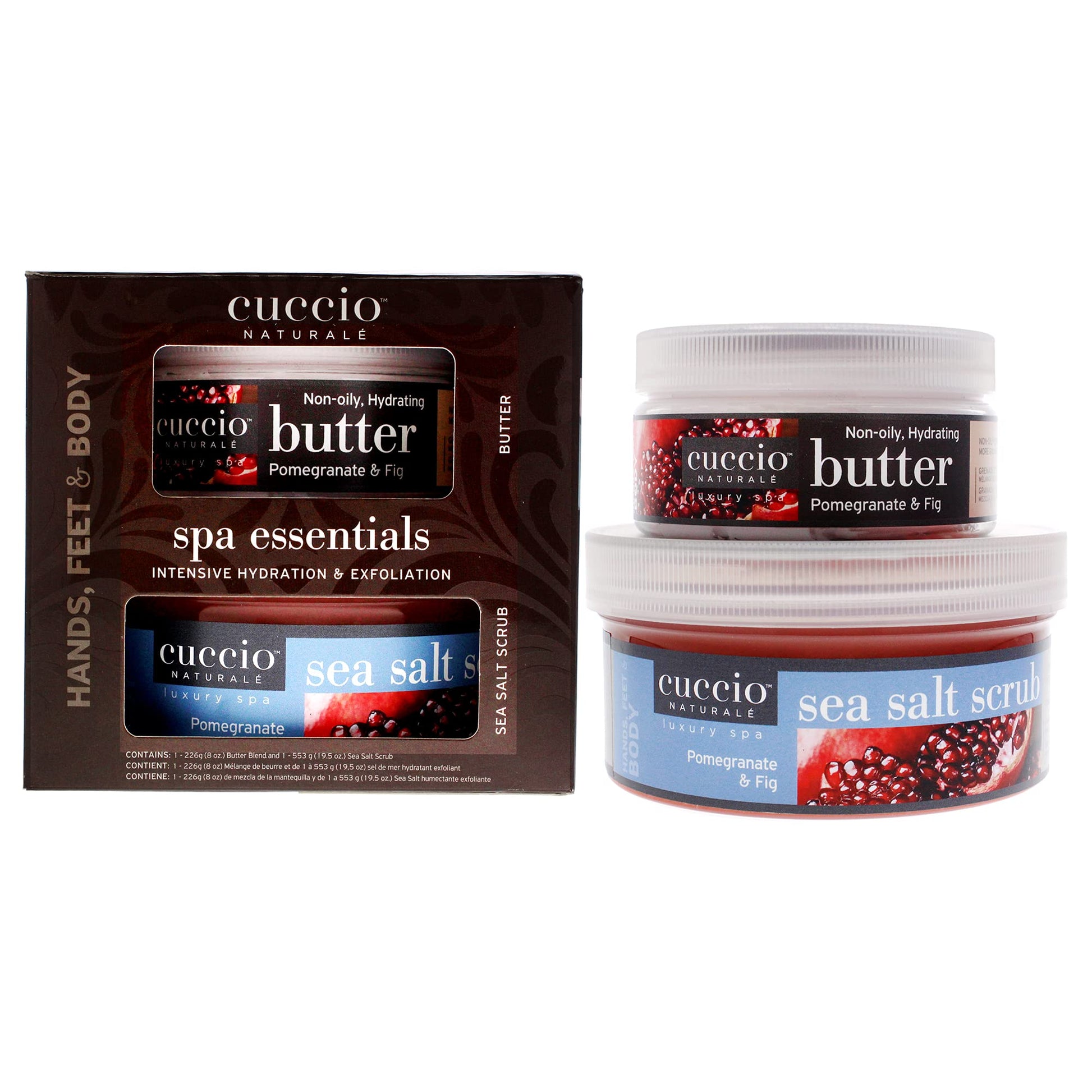 White Smoke Cuccio Naturale Spa Essential Kit - Infused With Essential Oils That Dissolve Quickly - Leaves Skin Feeling Soft And Polished All Day - Healthy, Glowing Effect - Pomegranate And Fig - 2 Pc