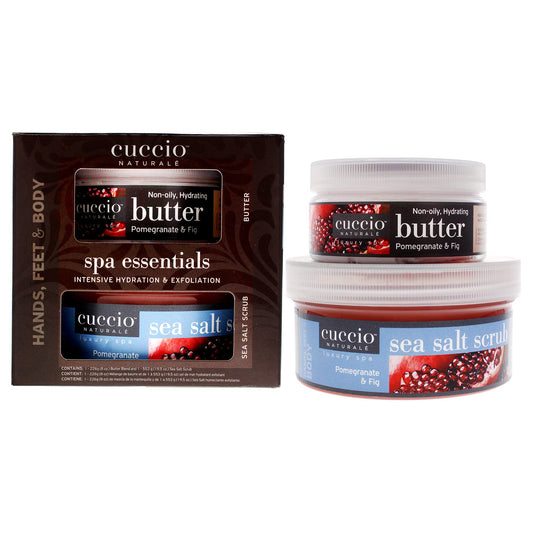 White Smoke Cuccio Naturale Spa Essential Kit - Infused With Essential Oils That Dissolve Quickly - Leaves Skin Feeling Soft And Polished All Day - Healthy, Glowing Effect - Pomegranate And Fig - 2 Pc