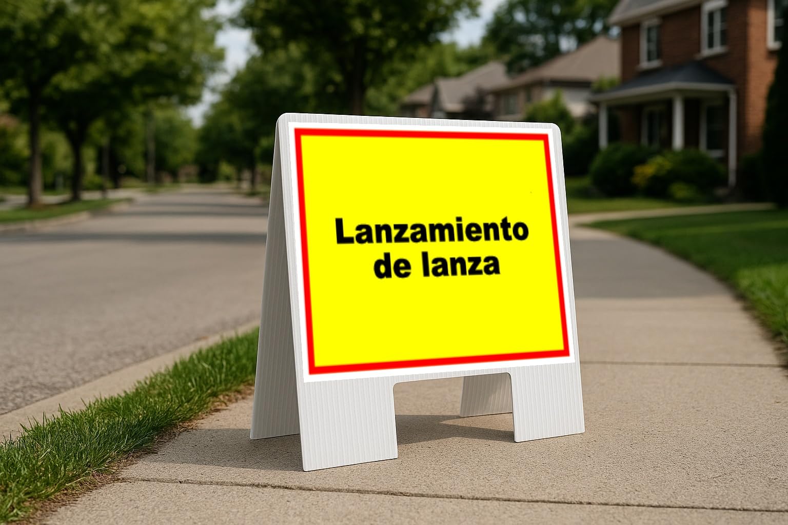 Rosy Brown Lanzamiento De Lanza Spanish Red Yellow Folding Coroplast A-Frame Double-Sided 23in x23in