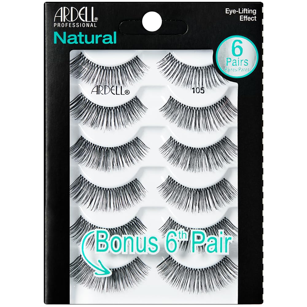 Black Ardell Natural 105 Black - 6 Pairs pack