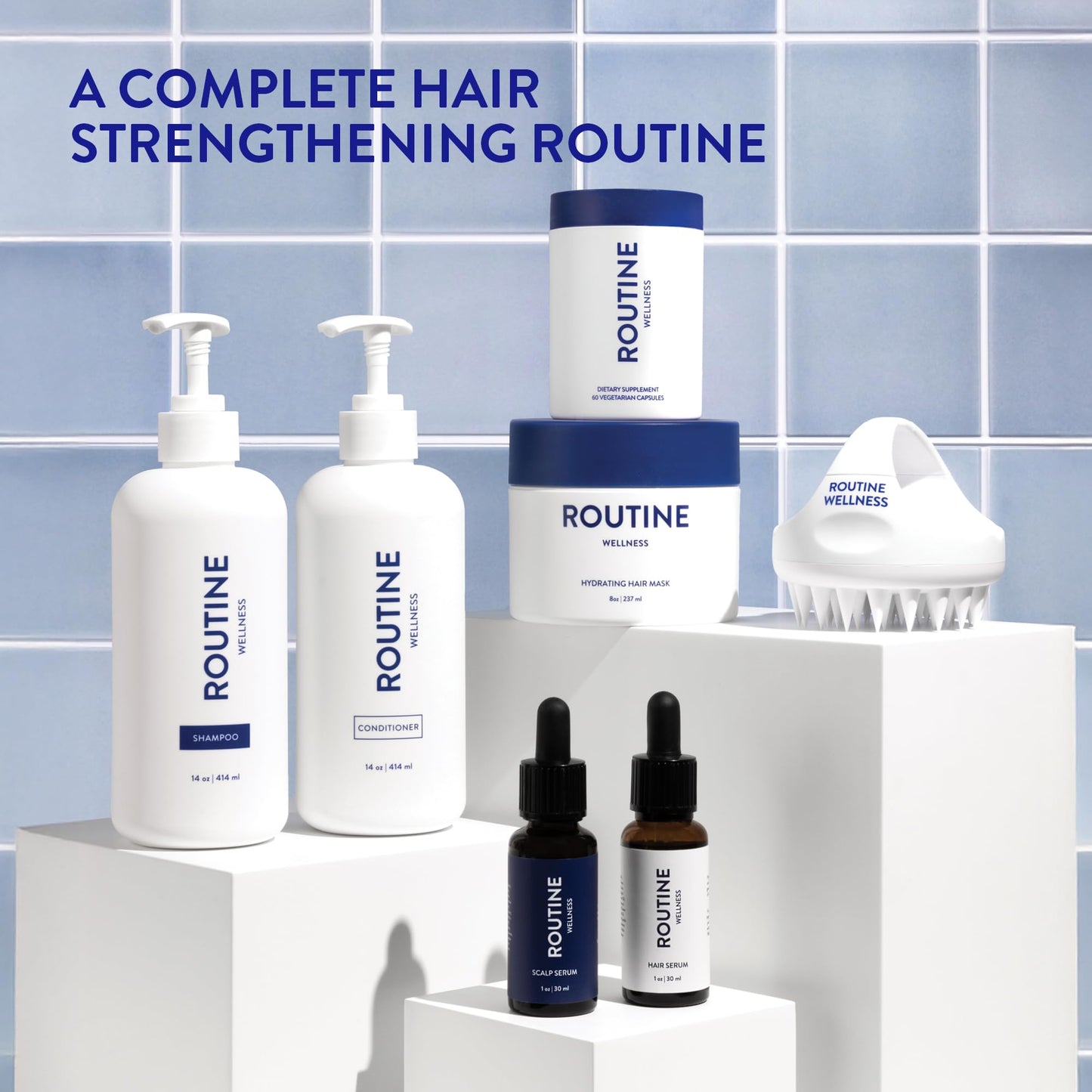 White Smoke Routine Wellness Anti-Thinning Shampoo and Conditioner Set for Thinning Hair - Biotin DHT Blocker Women & Men - Color Safe Shampoo for Hair Loss & Healthier Hair - Rose Hips (Pack of 2)