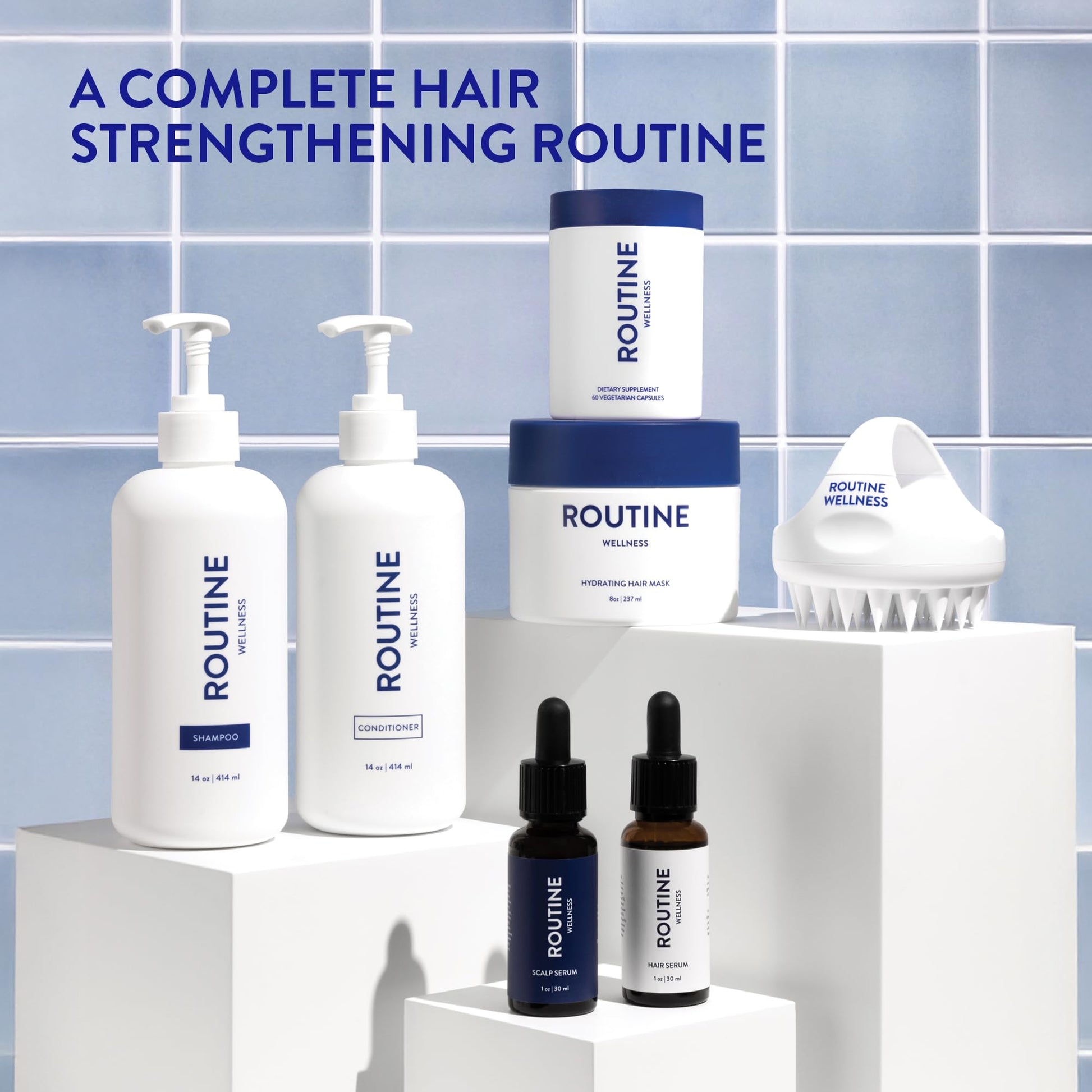 White Smoke Routine Wellness Anti-Thinning Shampoo and Conditioner Set for Thinning Hair - Biotin DHT Blocker Women & Men - Color Safe Shampoo for Hair Loss & Healthier Hair - Coconut & Vanilla (Pack of 2)