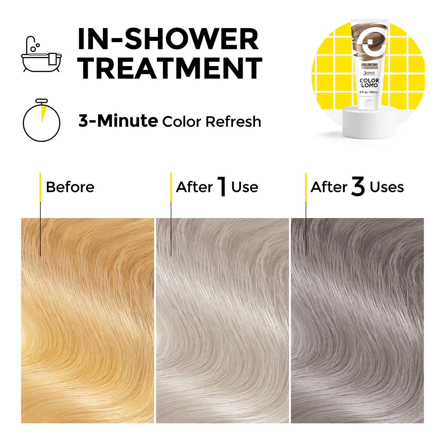 White Smoke COLORLOMO Semi Permanent Hair Color - 6 oz Color Depositing Conditioner with Shea Butter & Almond Oil- Color Conditioner Depositing Hair Mask - Vegan, Paraben, Ammonia & Sulfate Free -Mocha