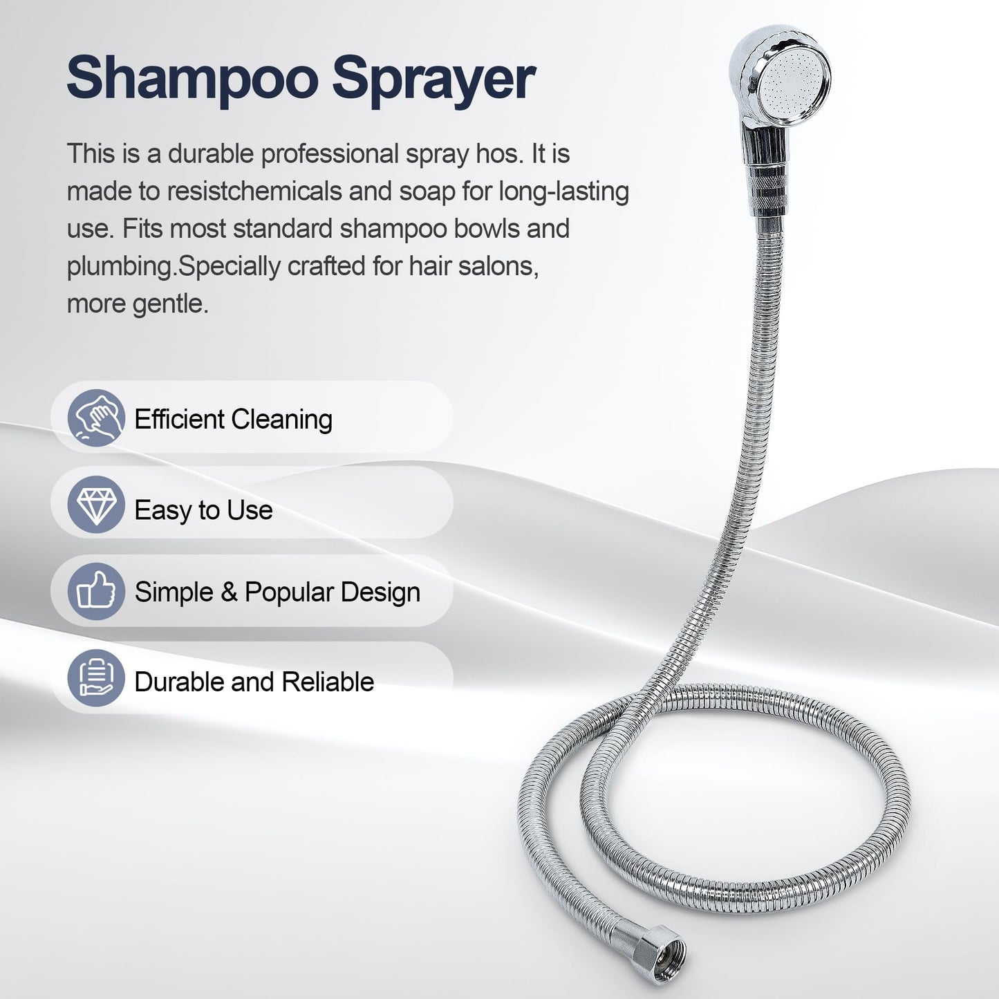 White Smoke Salon Shampoo Sink Bowl Faucet and Sprayer Kit