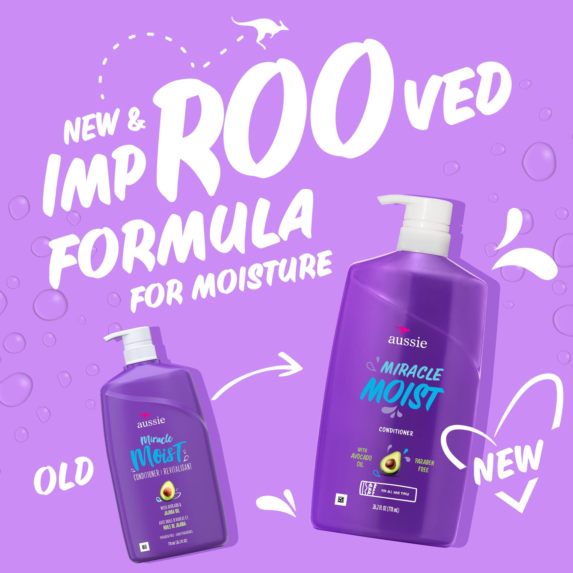 Violet Aussie Miracle Moist with Avocado & Jojoba Oil, Paraben Free Conditioner, 26.2 fl oz