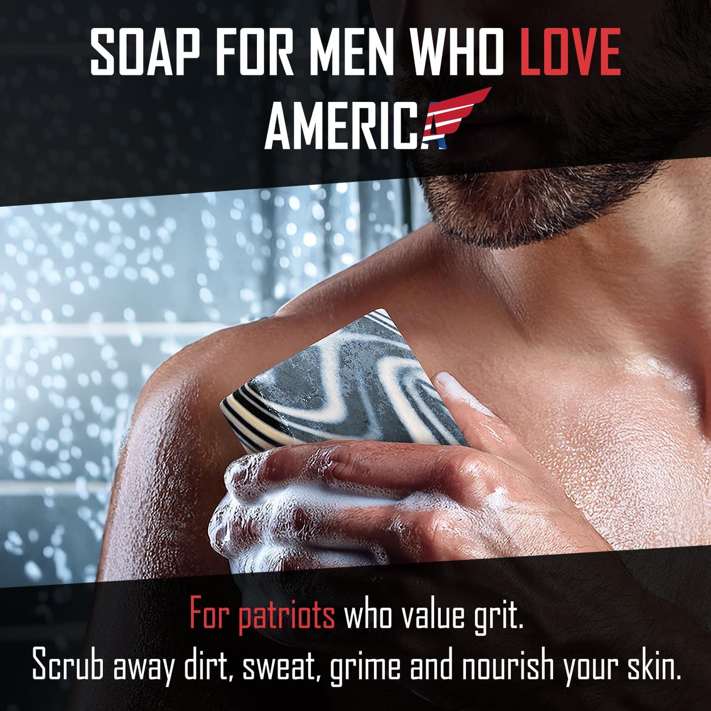 Black Right Wing Naturals Bar Soap Gift Set for Men | Handcrafted Cold-Pressed | Handmade Organic Soap for Men | Most Popular Flavors | Natural Scented Men’s Bar Soap| Pack of 4 Bars