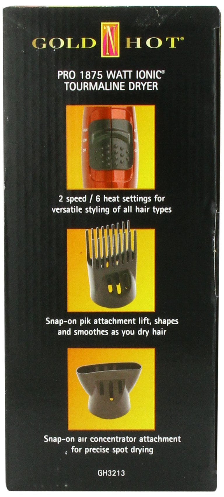 Dark Slate Gray Gold 'N Hot 1875-Watt Professional Ionic Tourmaline Dryer