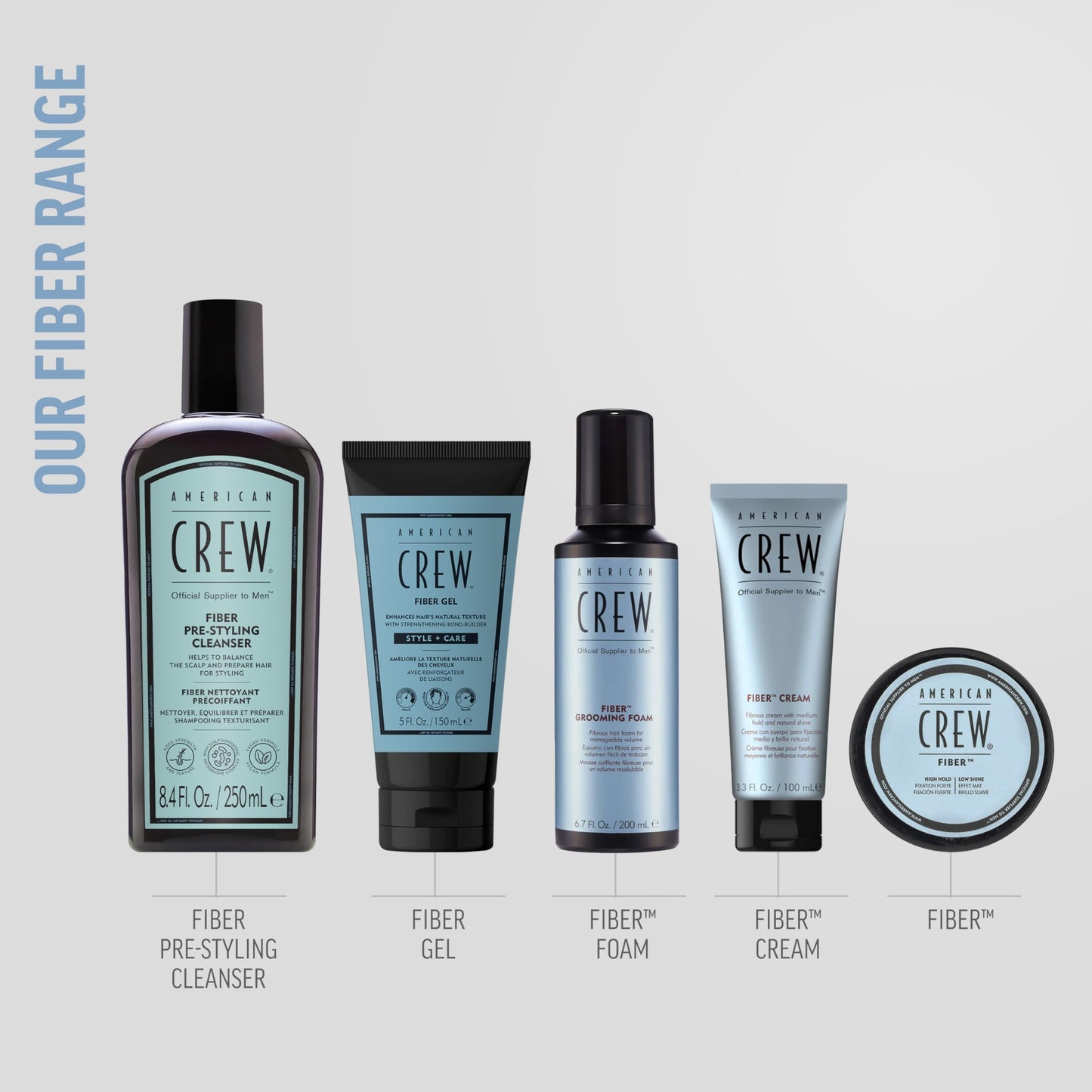 Lavender American Crew Men's Fiber Cream, Like Hair Gel with Medium Hold & Natural Shine, 3.3 Fl Oz