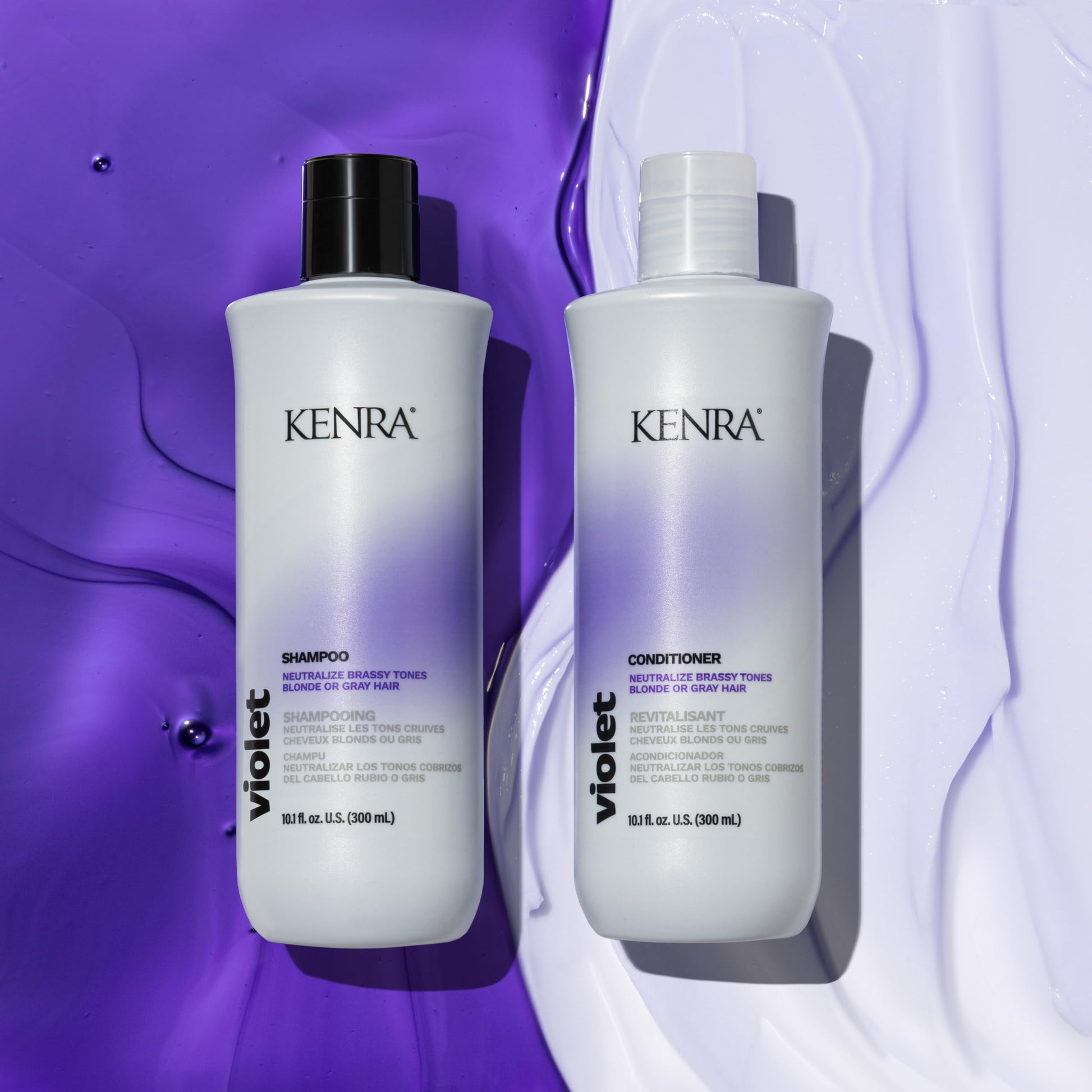 Light Gray Kenra Professional Violet Conditioner | Eliminates Brassy Tones | Purple Pigment + Deposit | Neutralizes Yellow | Moisturizes Processed Hair | Enhances Vibrancy of Blonde or Gray Hair | Color Safe