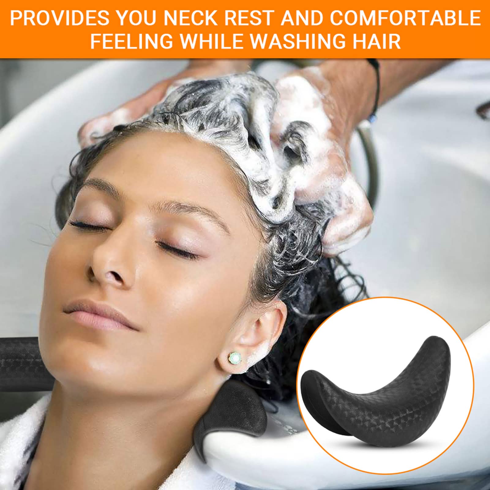 White Smoke Ejoyous Shampoo Bowl Neck Pillow, Salon Spa Hair Beauty Washing Sink Shampoo Bowl Neck Rest Cushion Gel, Neck Rest for Shampoo Bowl, Sink Basin Accessory