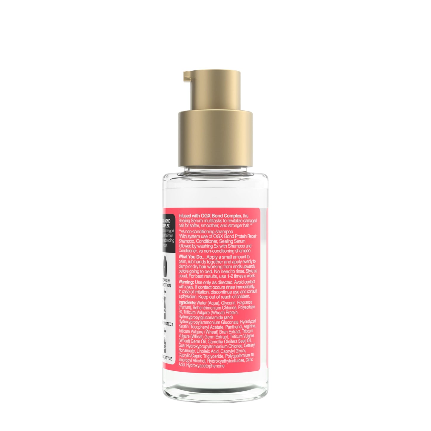 White Smoke OGX Repair & Protect Bond Protein Repair Sealing Hair Serum, Formulated without Parabens, Frizz Treatment, 1.7 fl. oz