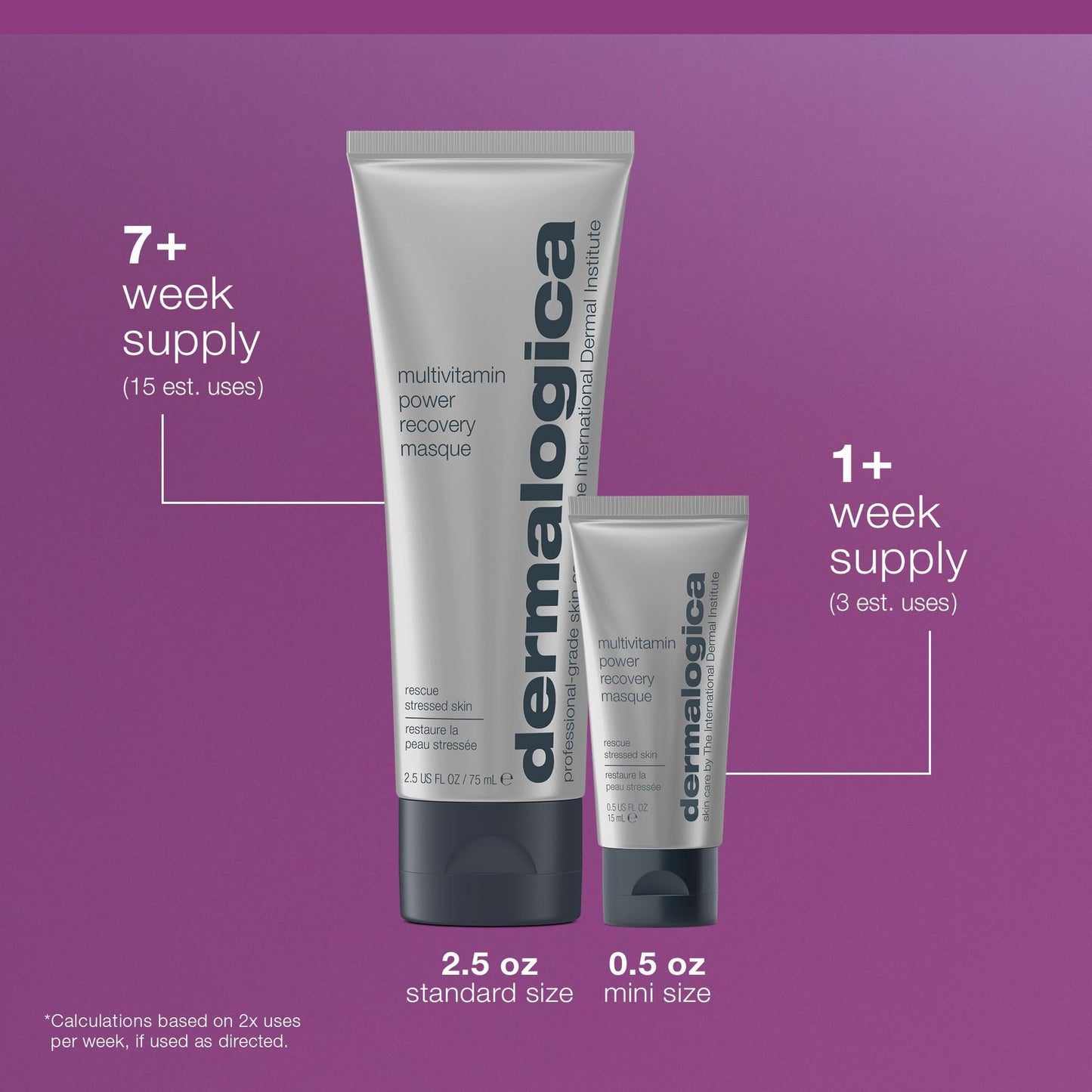 Dim Gray Dermalogica Multivitamin Power Recovery Masque, Anti-Aging Face Mask with Vitamin C & Lactic Acid - Restore and Repair Damaged, Aging Skin, 2.5 fl oz