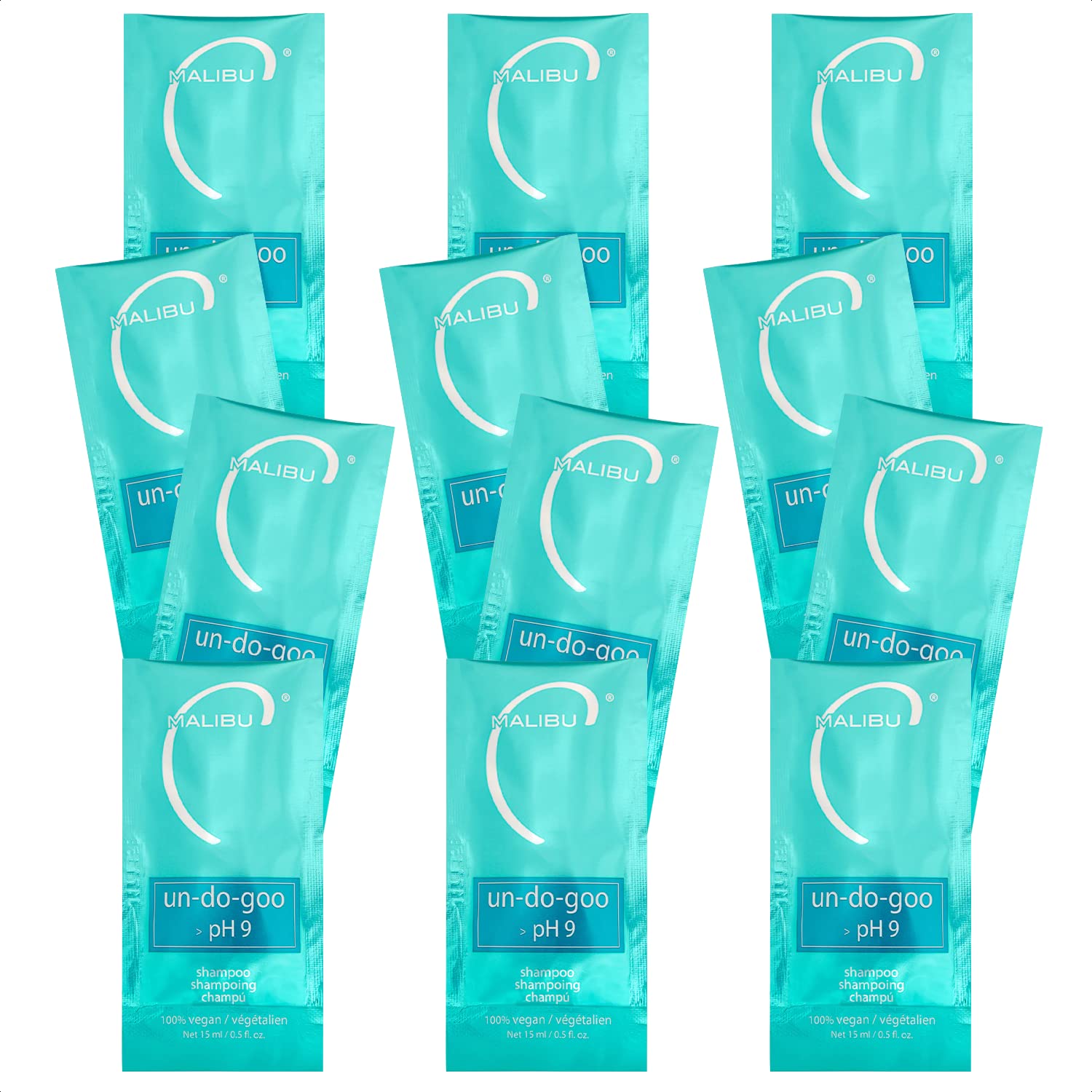 White Smoke Malibu C Un-Do-Goo Clarifying Shampoo - Removes Product Build Up and Resins from Hair - Shine Restoring, Sulfate-Free Cleanser (12 Packets)