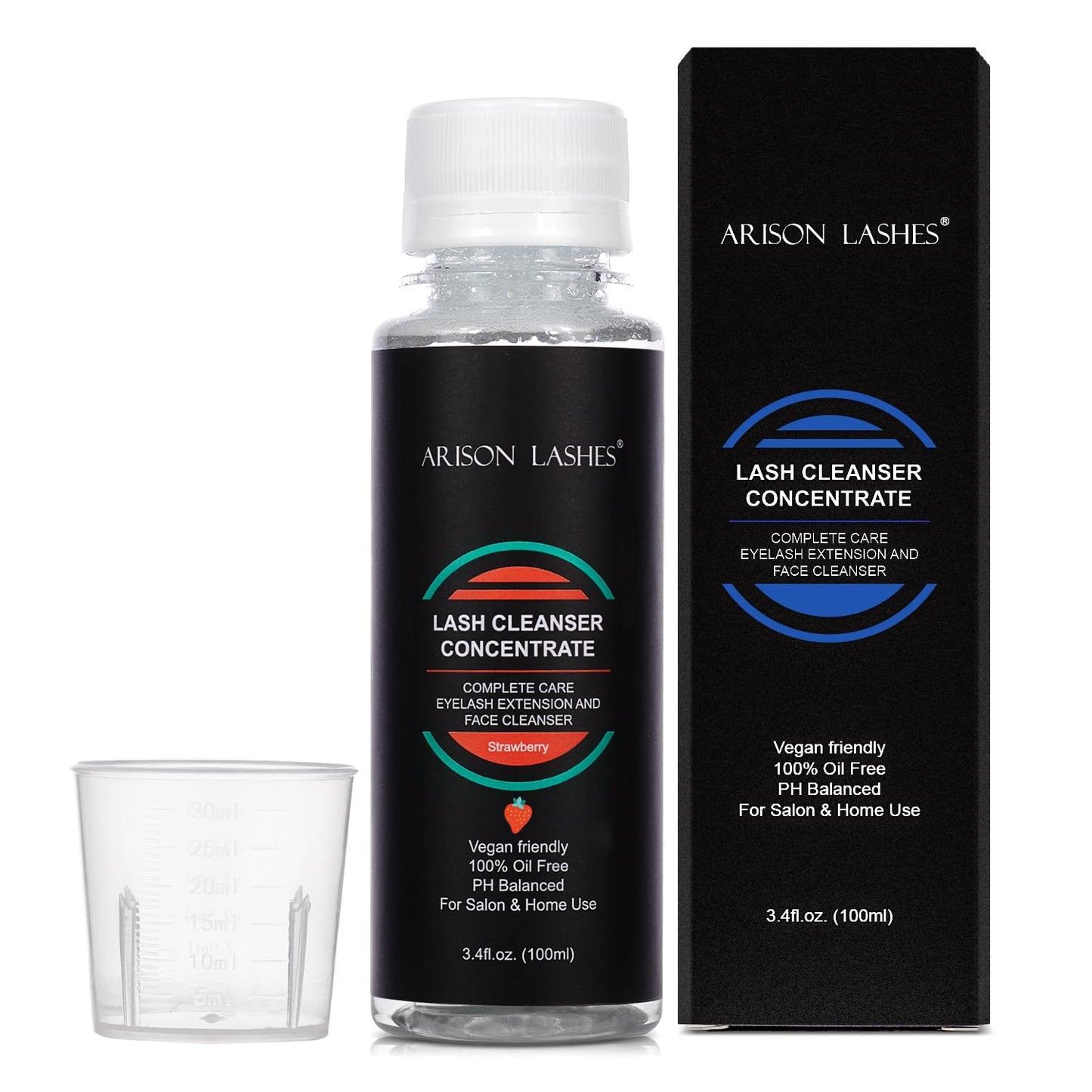 White Smoke Eyelash Natural Foaming Cleanser Concentrate 100ml Lash Extensions Shampoo DIY Non-lrritating Wash for Extensions Lashes with Salon Home Care-Makes 20 Bottles 60ml lash Shampoo (Strawberry)