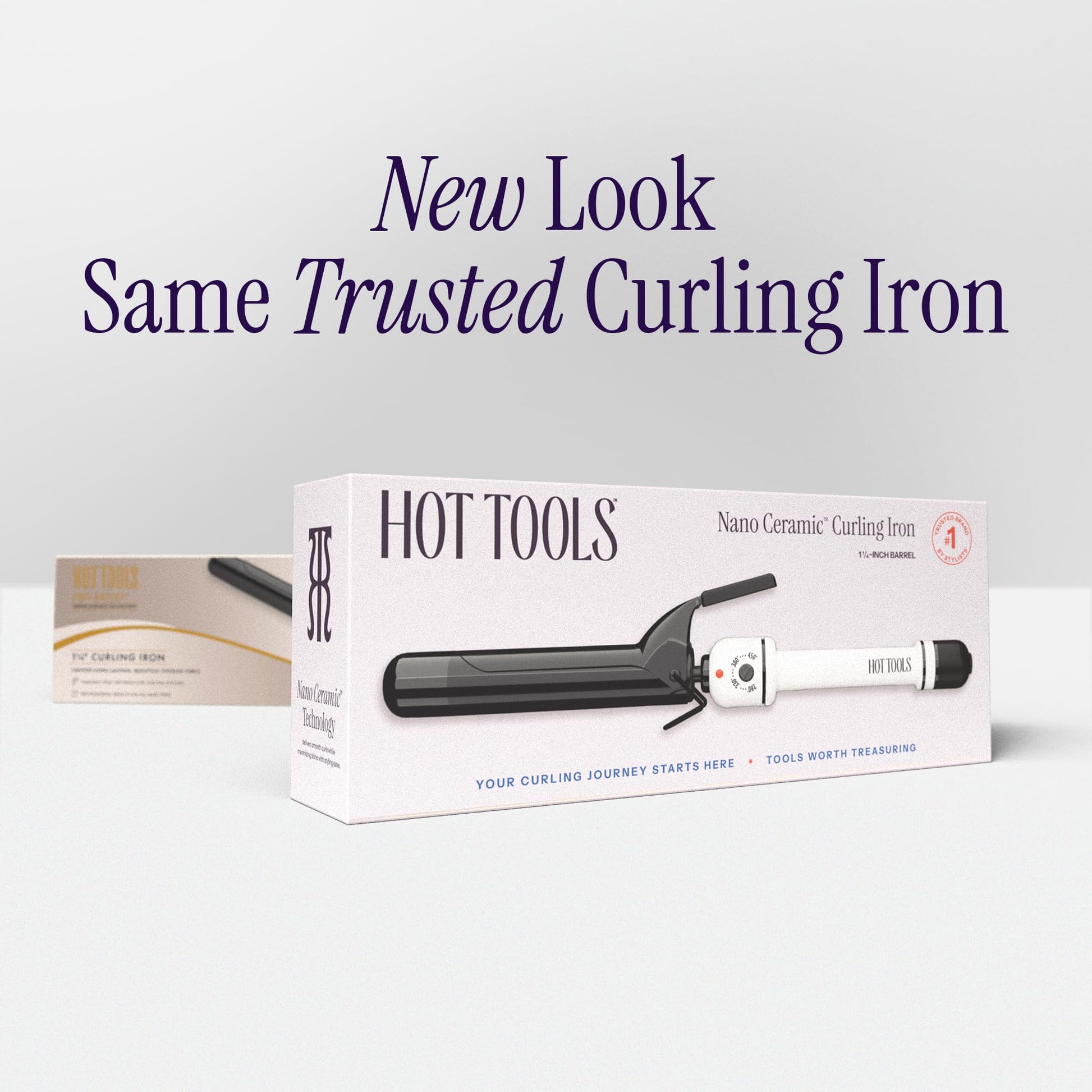 Light Gray HOT TOOLS Pro Artist Nano Ceramic Curling Iron/Wand | For Smooth, Shiny Hair (1-1/4” in)