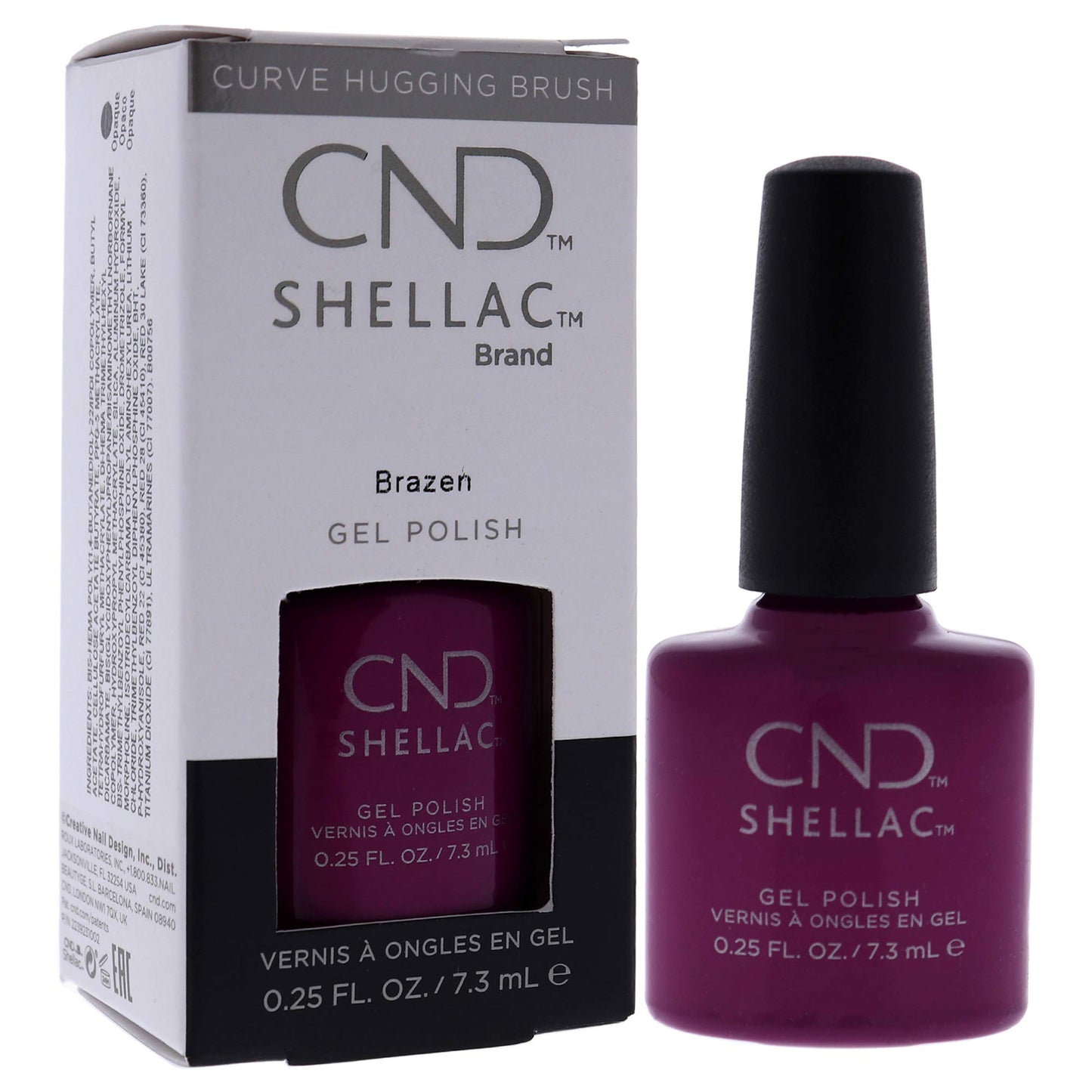 White Smoke CND Shellac Gel Nail Polish, Long-lasting Nail Paint Color with Curve-hugging Brush, 293 Brazen, 0.25 fl oz