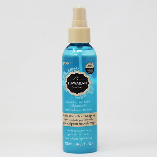 Lavender Hask Hawaiian Sea Salt Makin Waves Texture Hair Spray With Coconut Oil, Pearl Extract & Blue Seakale, 6 Oz