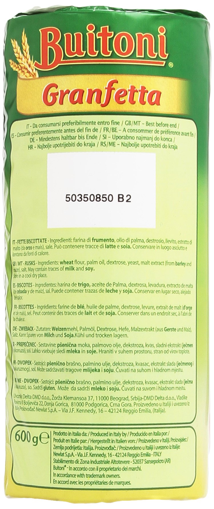 Tan BUITONI GRANFETTA X 80 FETTE BISCOTTATE - RUSKS GR. 600