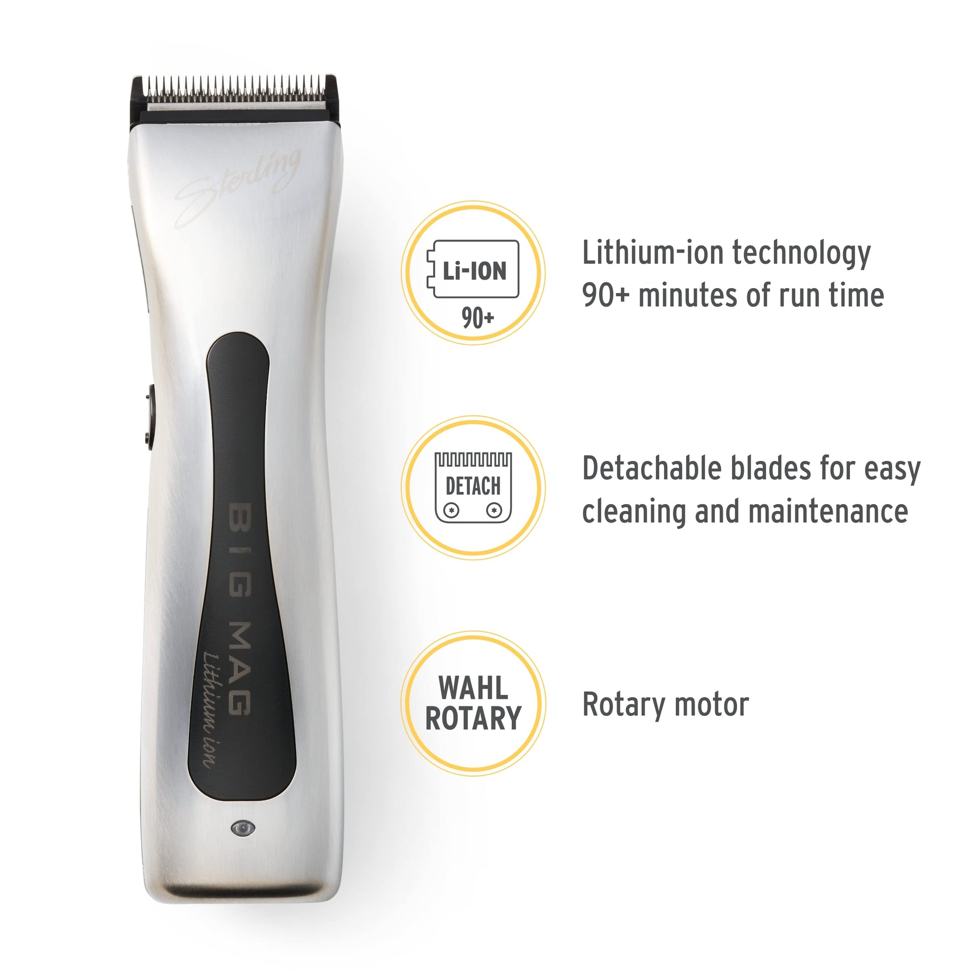 White Smoke Wahl Professional - Sterling Big Mag Cordless Clipper and Sterling Mag Hair Trimmer Set - Salon-Quality Electric Hair Cutting Tools for Men and Women
