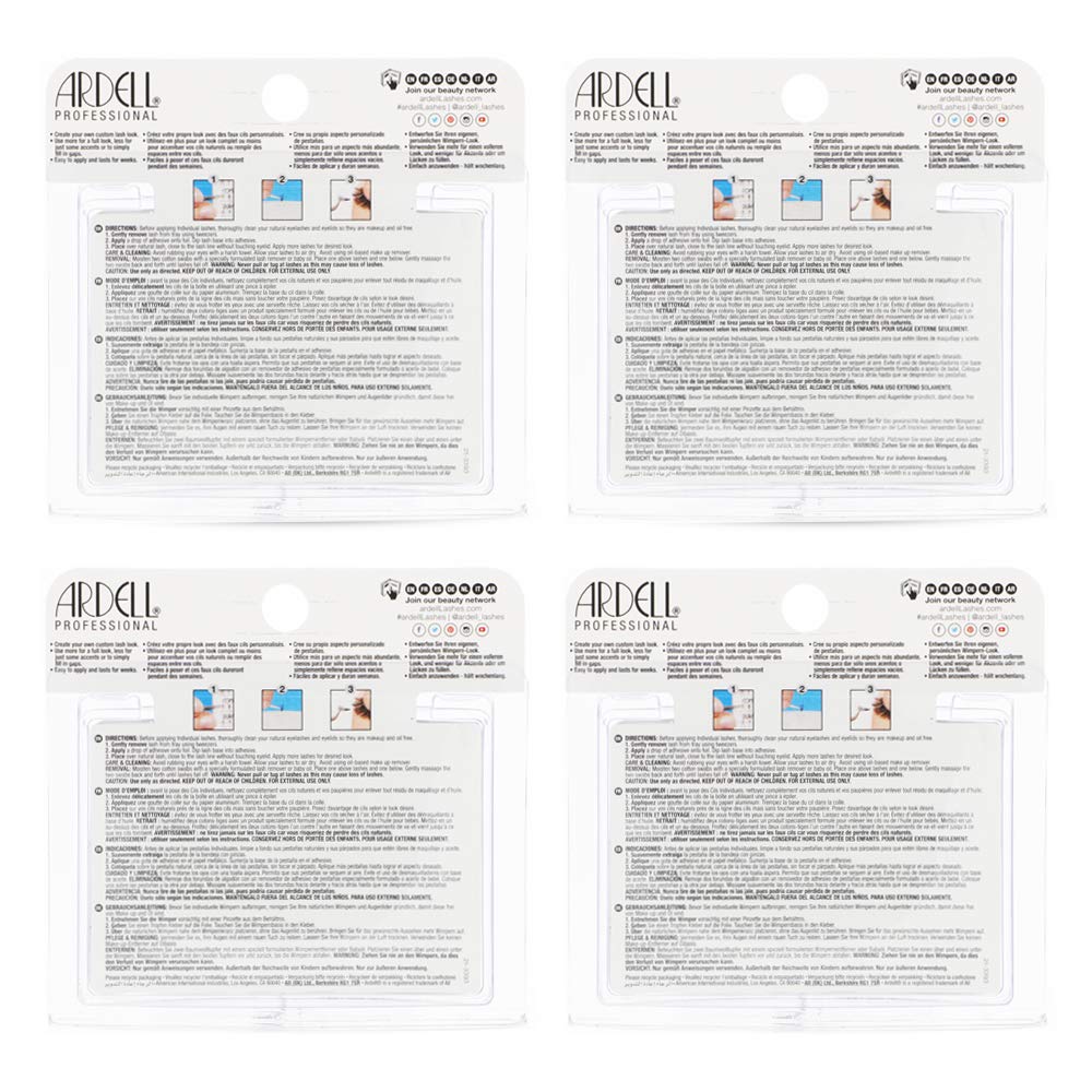 White Smoke Ardell Individual Lashes Regular Short Black – Natural-Looking Individual Lash Extensions, Customizable Flare Style, 4 Pack