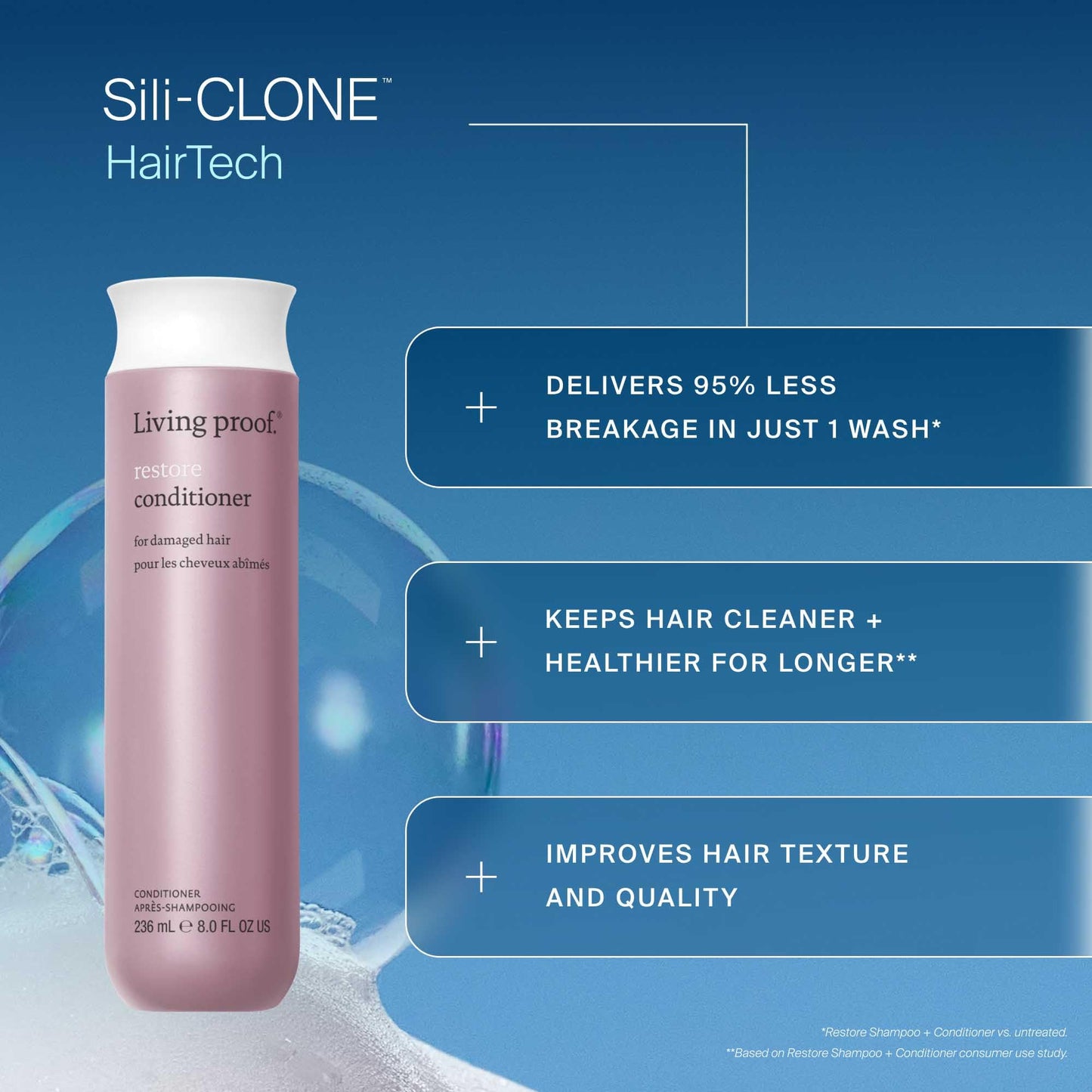 Steel Blue Living proof Restore Conditioner, Repairs & Strengthens, Adds Shine For All Hair Types, 8 oz