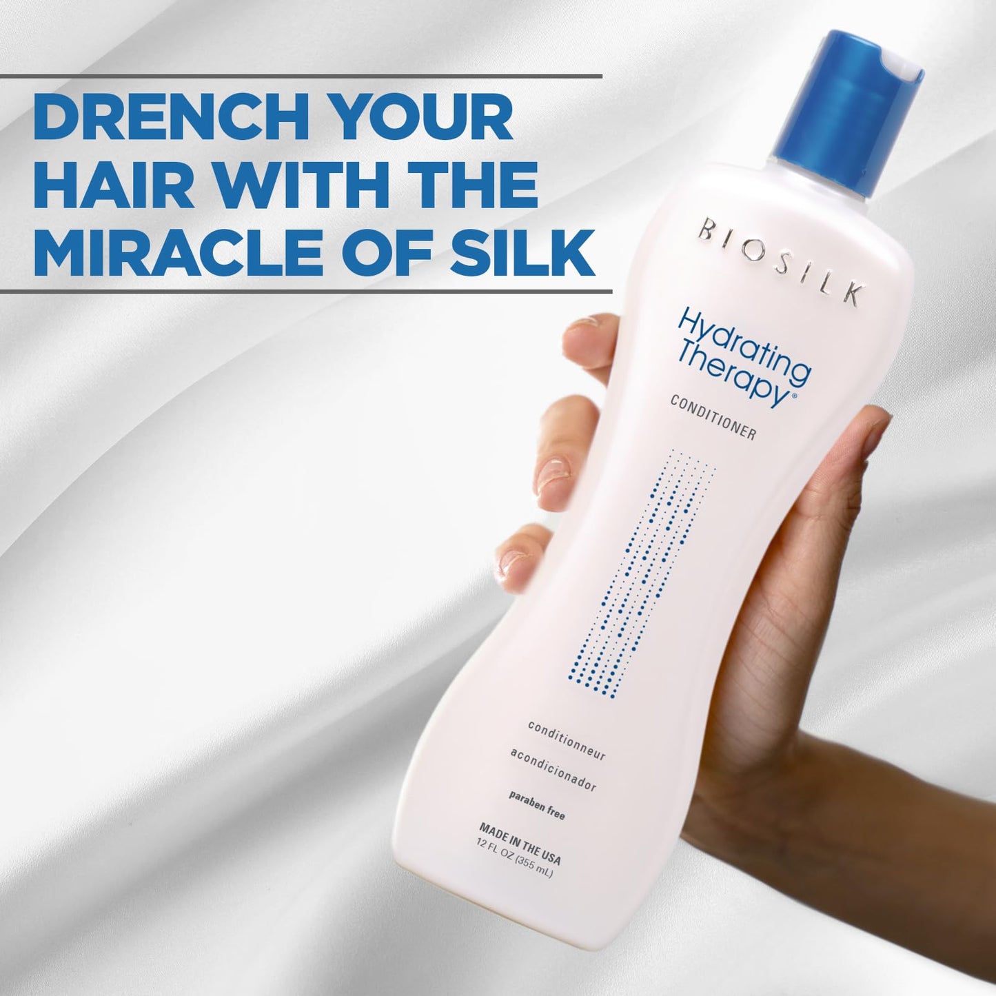 White Smoke BioSilk Hydrating Conditioner, Replenishes Moisture For Strong & Smooth Hair, Sulfate, Paraben, & Cruelty-Free, 12 Oz