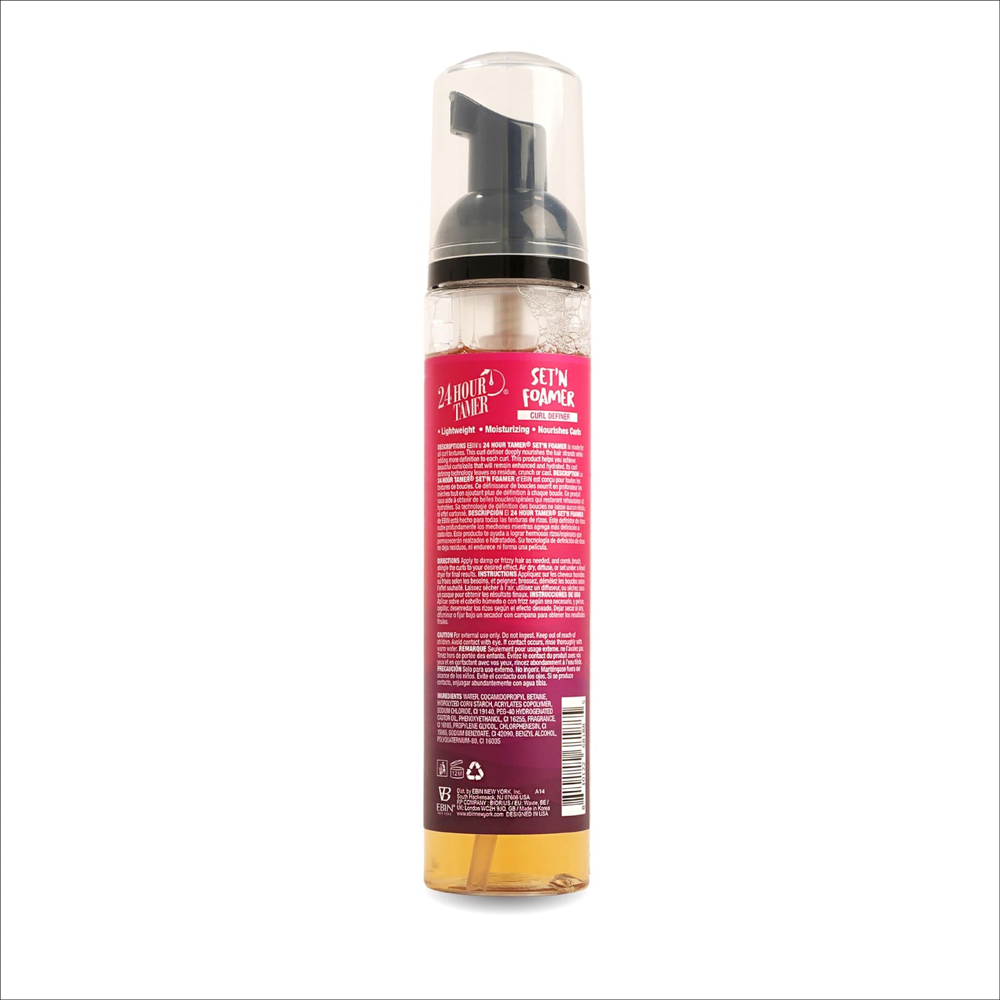 White Smoke 24 Hour Tamer Set'n Foamer Curl Definer 3.38oz/ 100ml - Define Curls & Waves, Enhance Volume & Shine, Soft Finish with Lightweight Texture, Restoring Curl Patterns, Nourishes Curls, No Flake