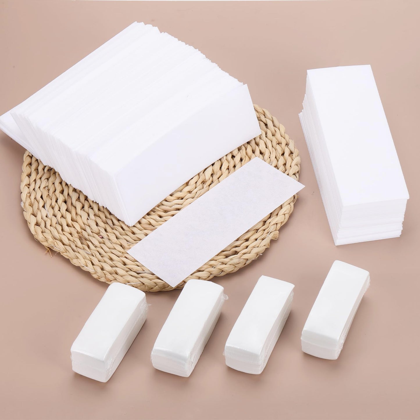 White Smoke 500Pcs Non Woven Wax Strips Soft Waxing Paper Sheets for Body Facial Hair Removal (7.8" x 2.8" and 3.9" x 1.5")