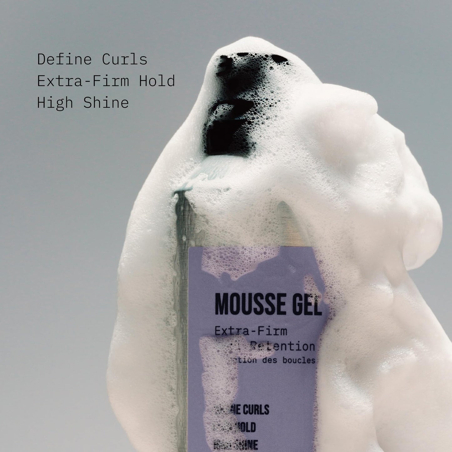 Dark Gray AG Care Curl Retention Mousse Gel with Exclusive Curl Creating Complex | Extra Firm Styling Mousse for Curly Hair, 10 Fl Oz
