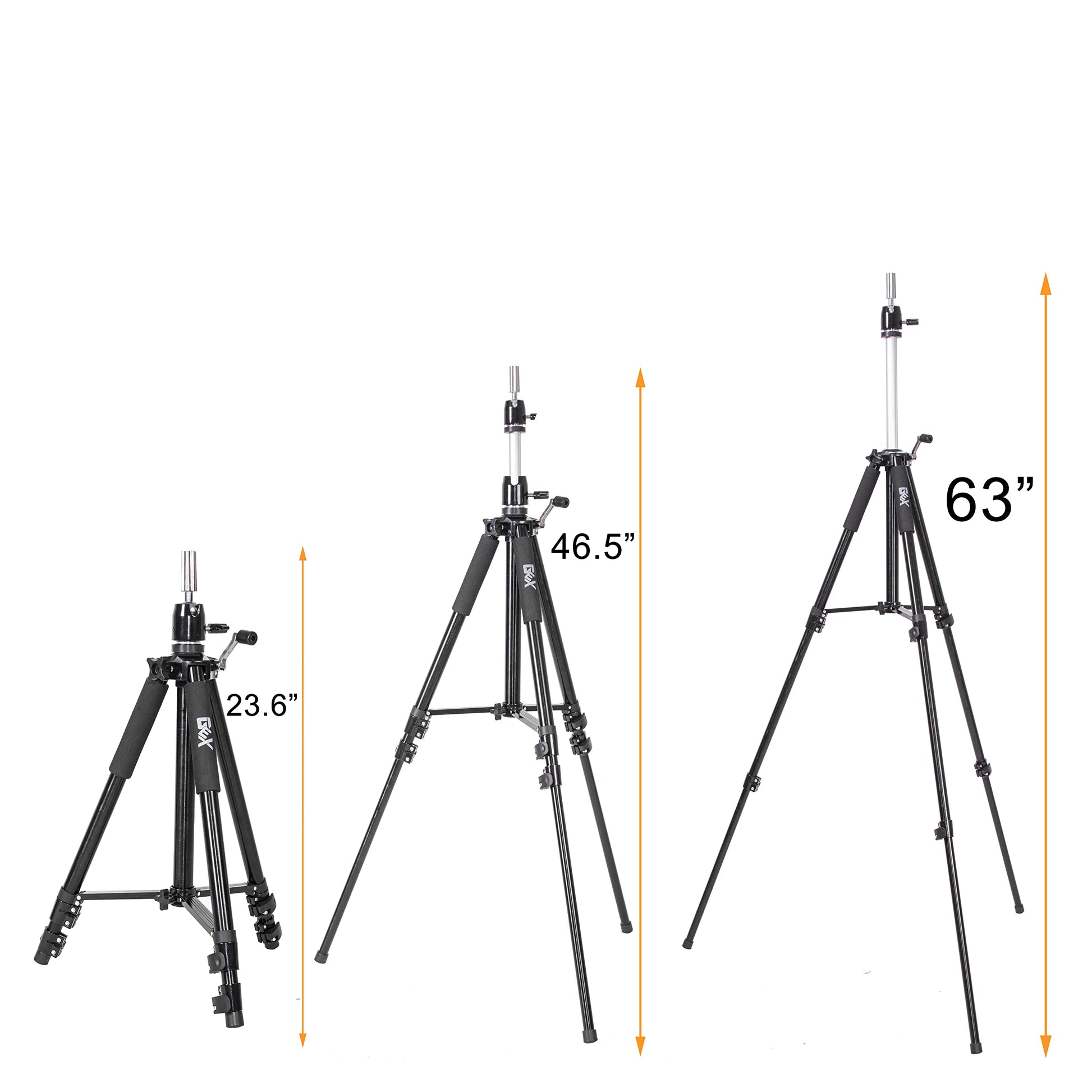 White Smoke GEXWORLDWIDE GEX 63" Heavy Duty Mannequin Tripod Stand for Wig Cosmetology Training Practice Doll Manikin Head Tripod Wig Stand With Travel Bag (Black)