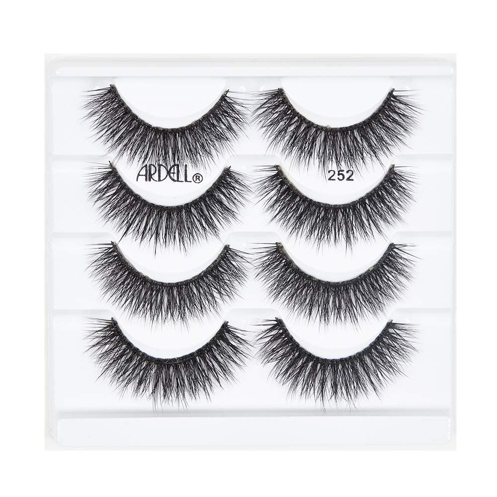 White Smoke Ardell Natural Look Mega Volume, 252 - Full Volume, Long-Lasting Fake Lashes for Flawless Look, 4 Pairs