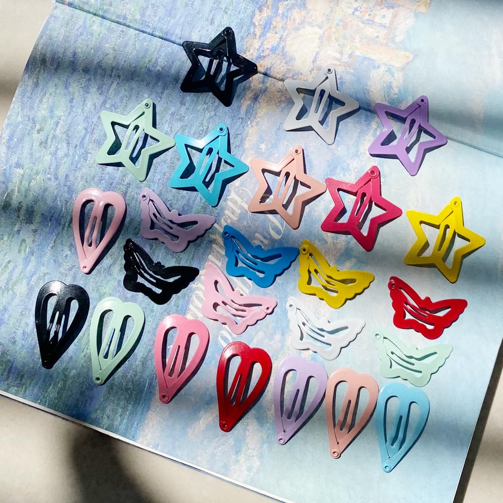 Lavender KUBOM Candy Color Hair Clips and Non-Slip Metal Snap Hair Accessories for Kids, Girls, Toddlers, and Women -100 PCS