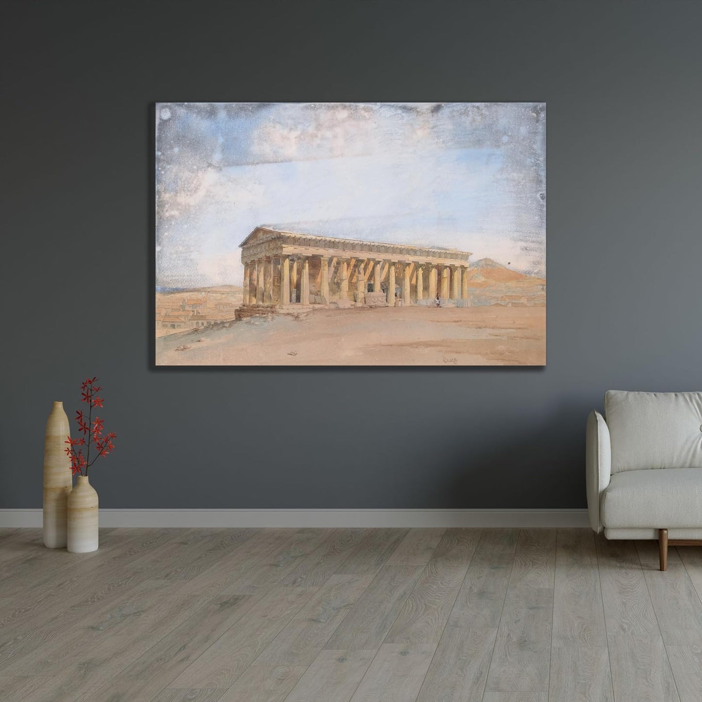 Dark Slate Gray ArtDirect The Temple of Theseus, Athens Custom Framed Art Print Giclee Print or Canvas Options with Various Sizes and Customization by Giovanni Lanza