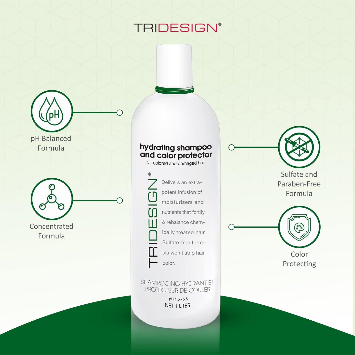 White Smoke TRIDESIGN Hydrating Shampoo for Color Treated Hair, Sulfate and Paraben Free Color Care Treatment, Concentrated Hair Color Shampoo, Gently Cleanses -33.8 Fluid Ounce