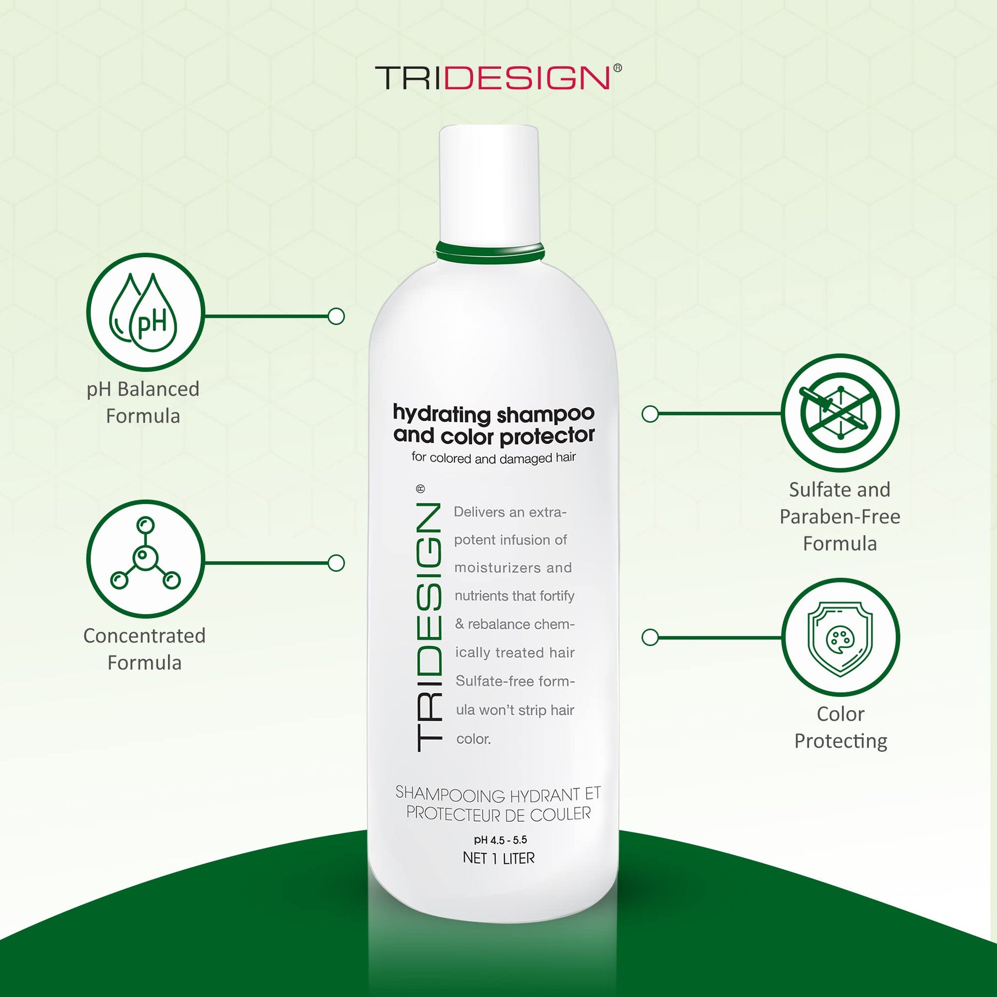 White Smoke TRIDESIGN Hydrating Shampoo for Color Treated Hair, Sulfate and Paraben Free Color Care Treatment, Concentrated Hair Color Shampoo, Gently Cleanses -33.8 Fluid Ounce