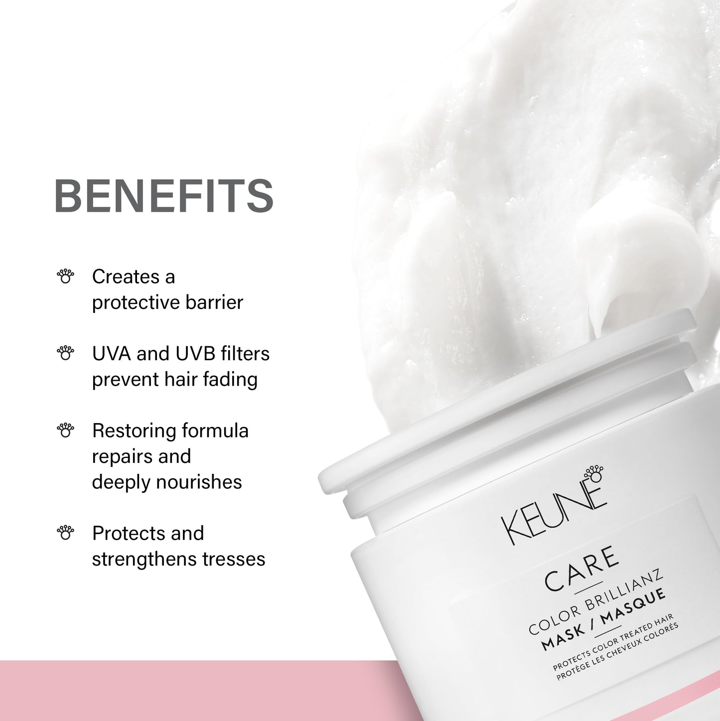 White Smoke Keune Care Color Brillianz Mask, Deep-Conditioning & UV-Protecting Treatment for Color-Treated Hair, 6.8 Fl Oz